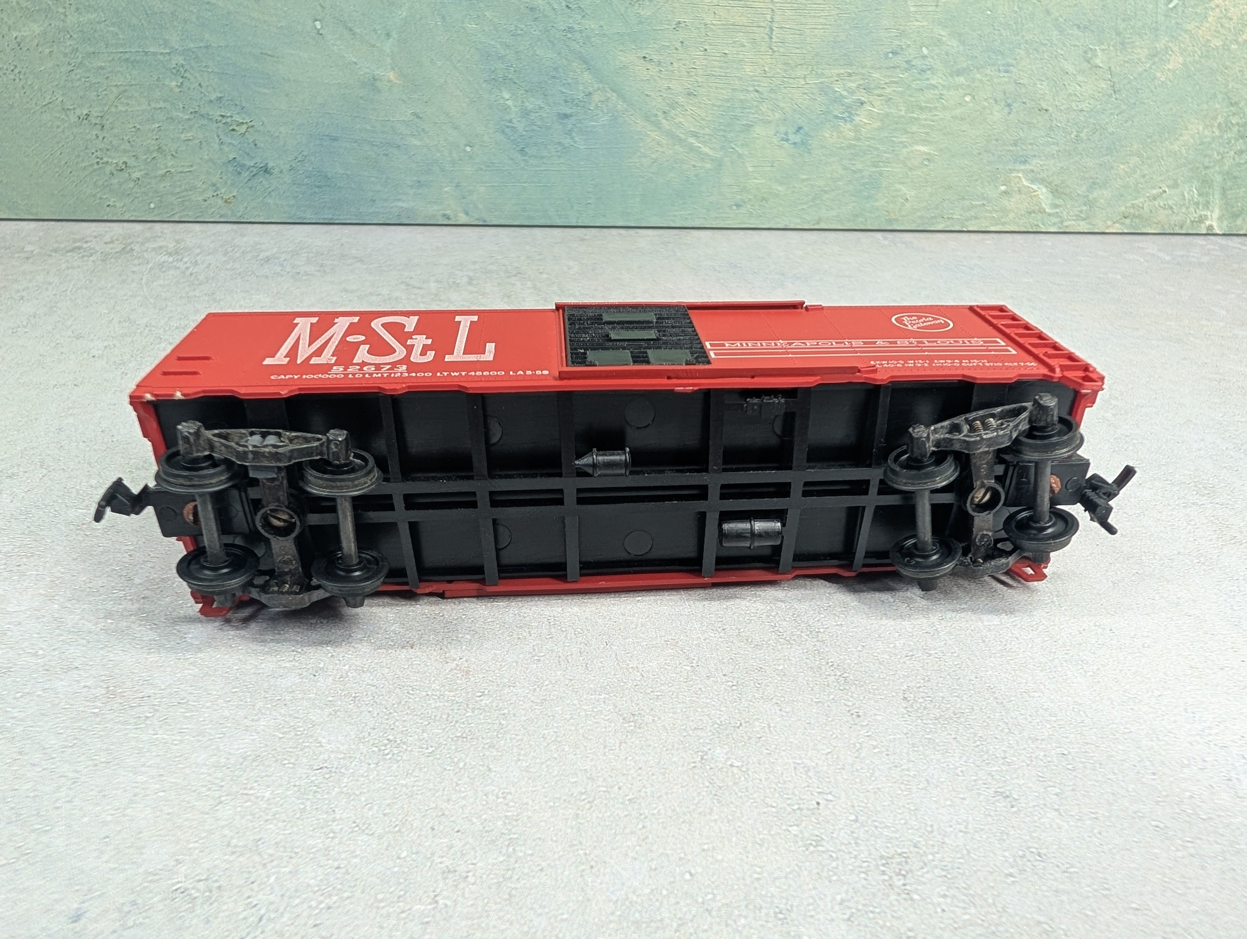 USED Athearn HO Scale 40' Box Car Minneapolis & St Louis MStL #52673
