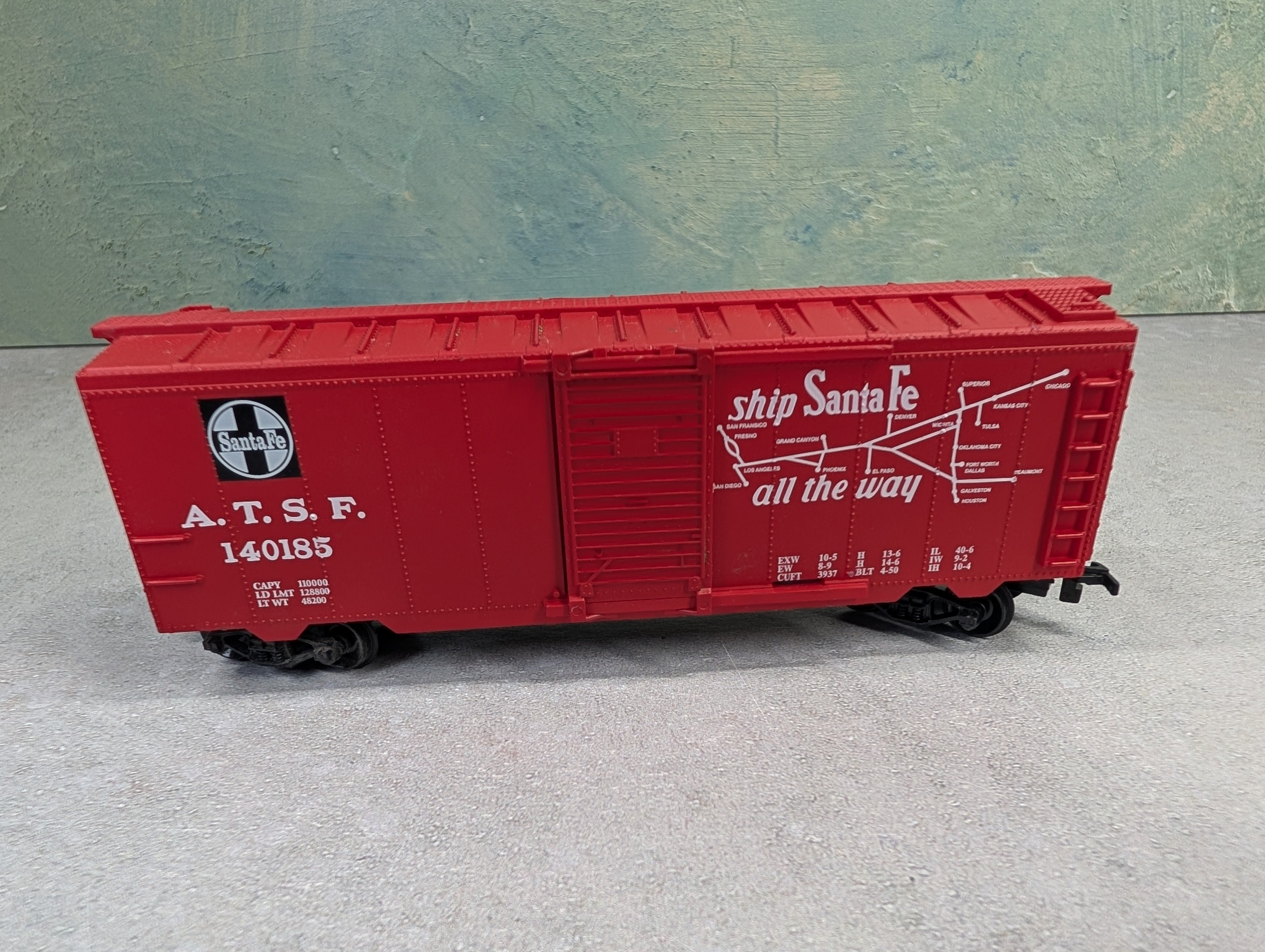 USED Life-Like HO Scale 40' Box Car Santa Fe ATSF #140185