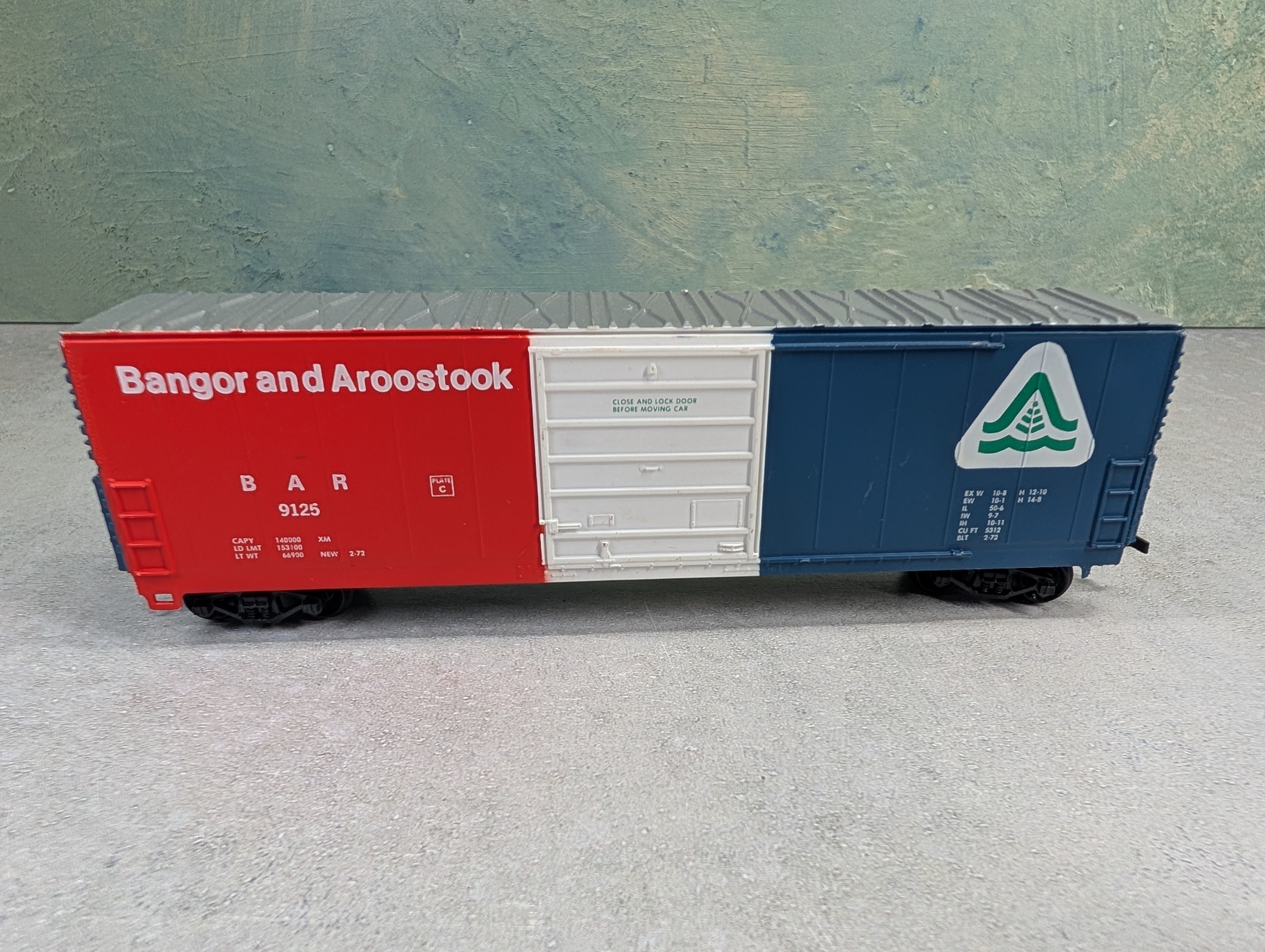 USED Life-Like HO Scale 50' Box Car Bangor and Aroostook BAR #9125