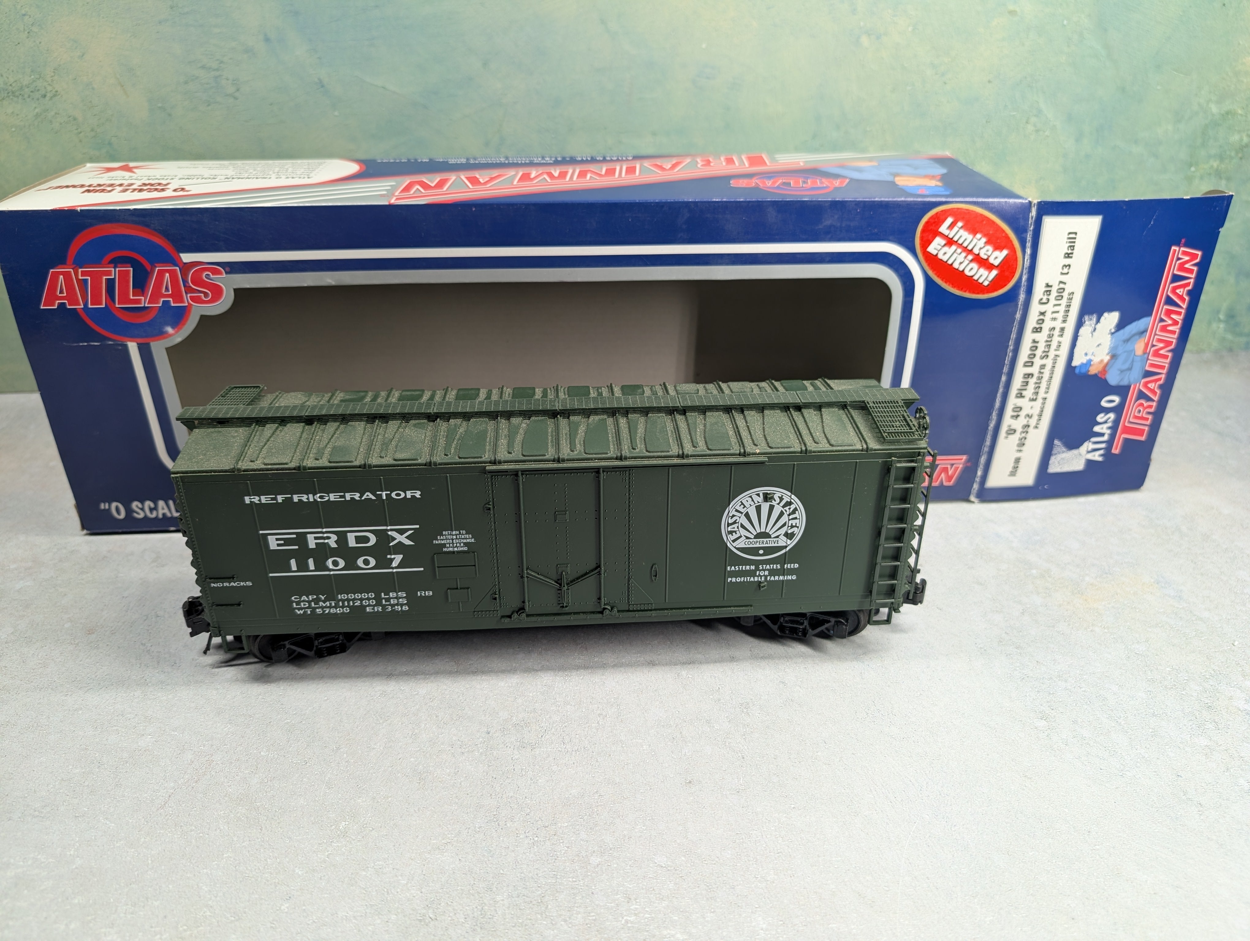 USED Atlas #0539-2 O 40' Plug Door Box Car Eastern States ERDX #11007
