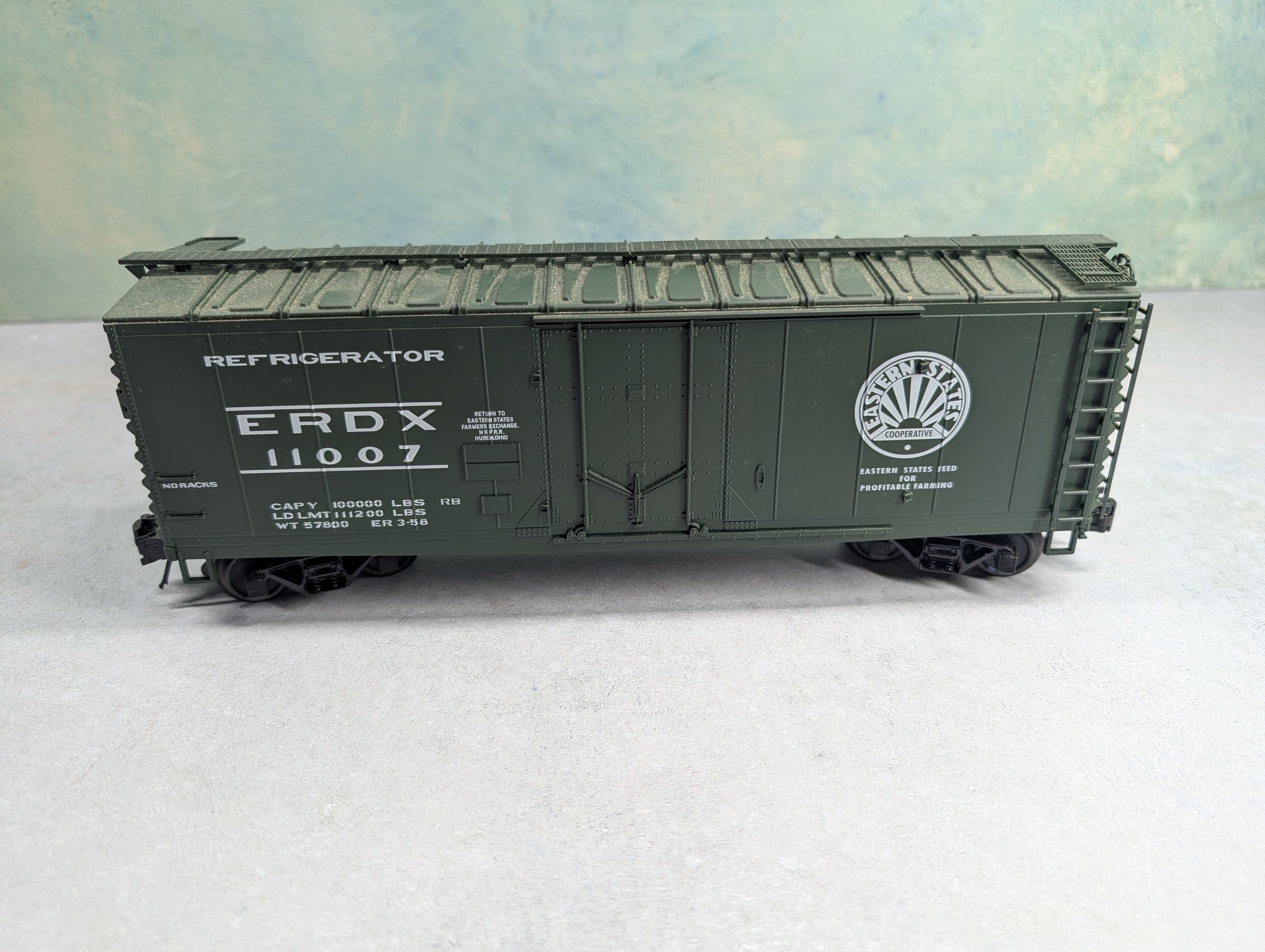 USED Atlas #0539-2 O 40' Plug Door Box Car Eastern States ERDX #11007