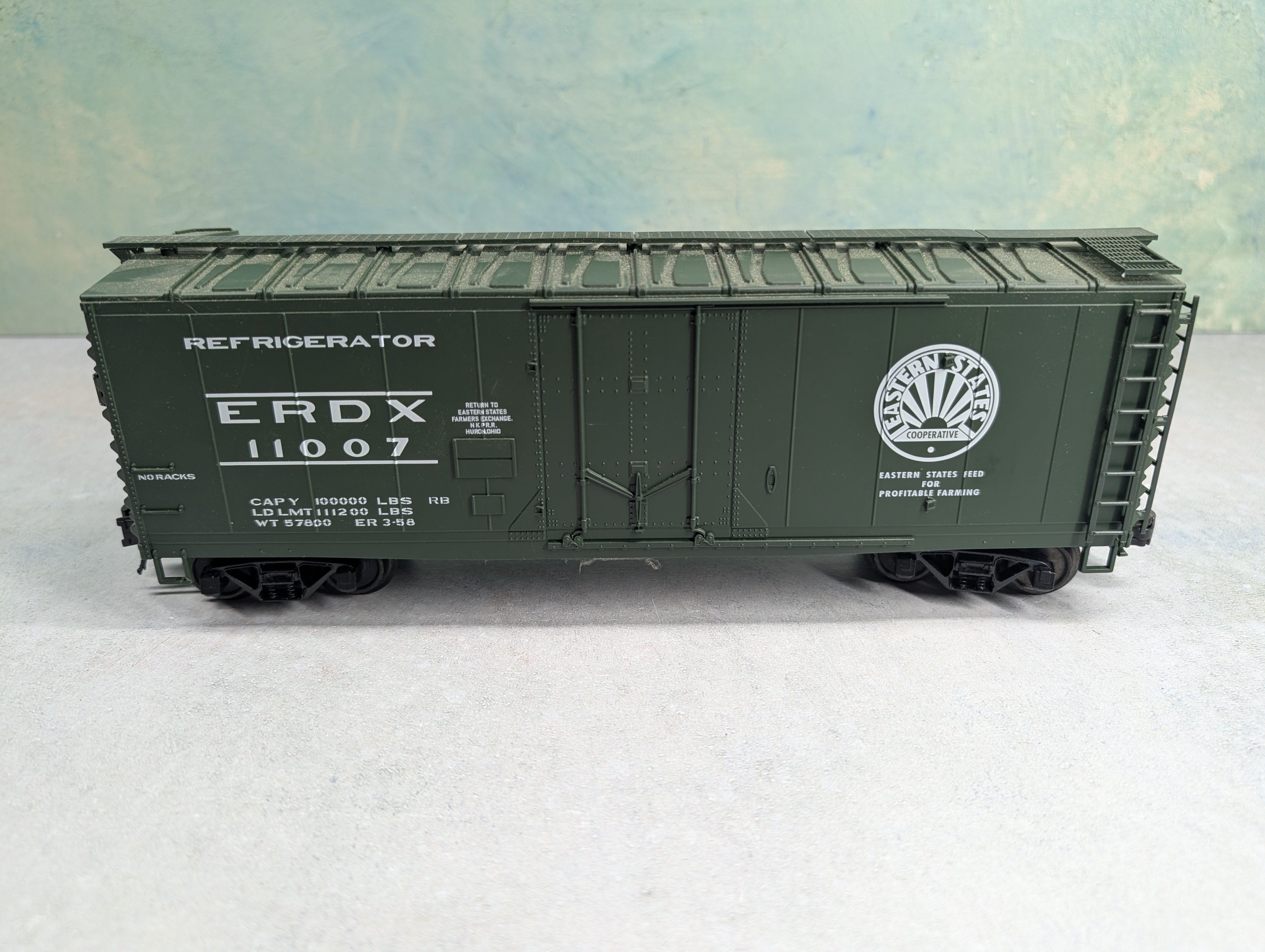 USED Atlas #0539-2 O 40' Plug Door Box Car Eastern States ERDX #11007