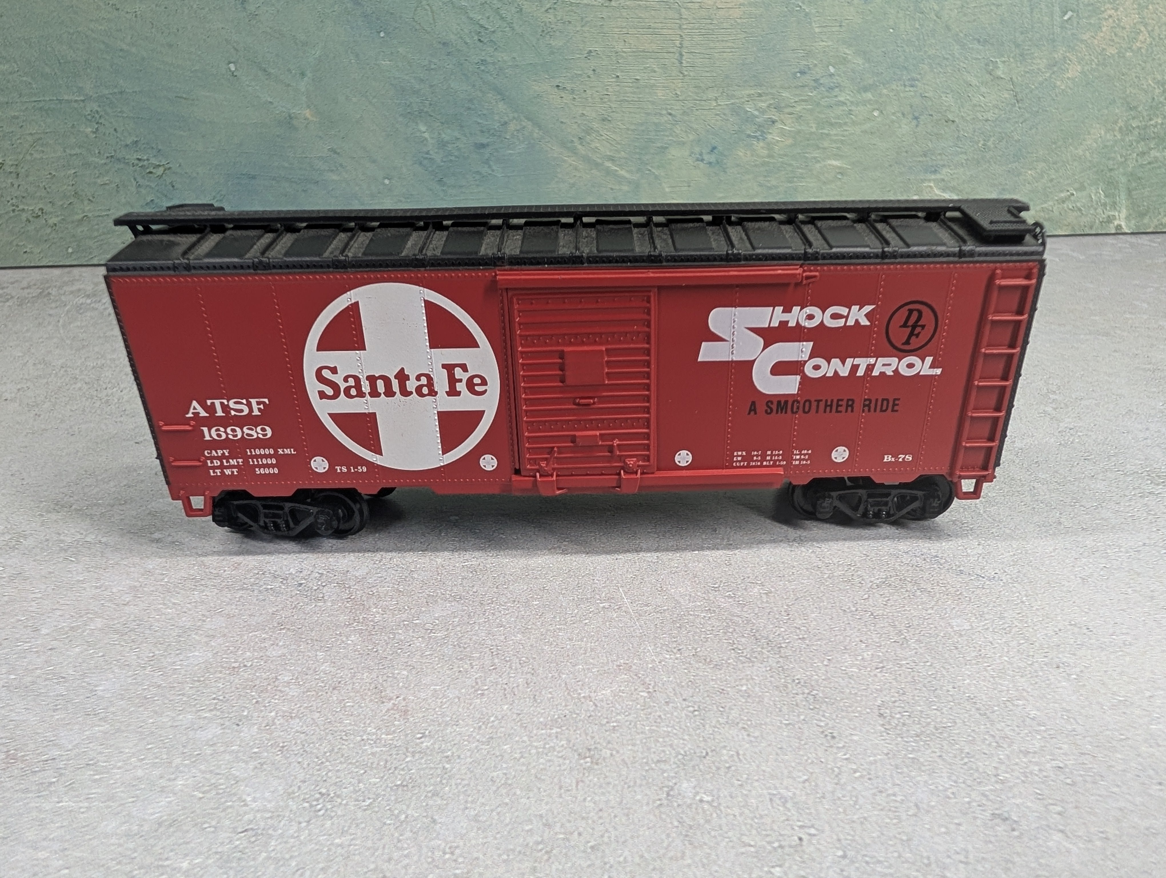 USED Athearn HO Scale 40' Box Car Santa Fe ATSF #16989