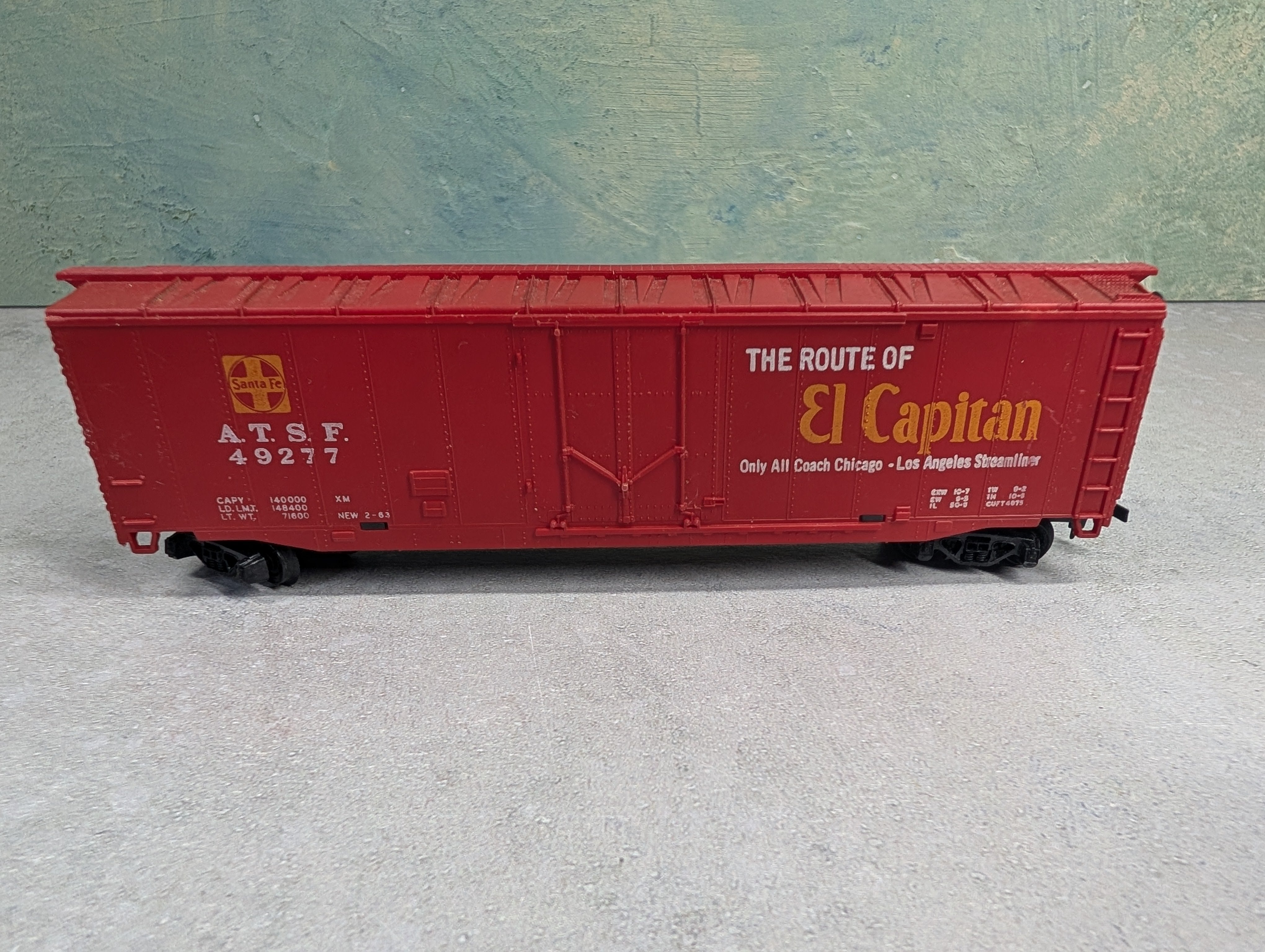 USED Tyco HO Scale 40' Box Car Santa Fe ATSF #49277