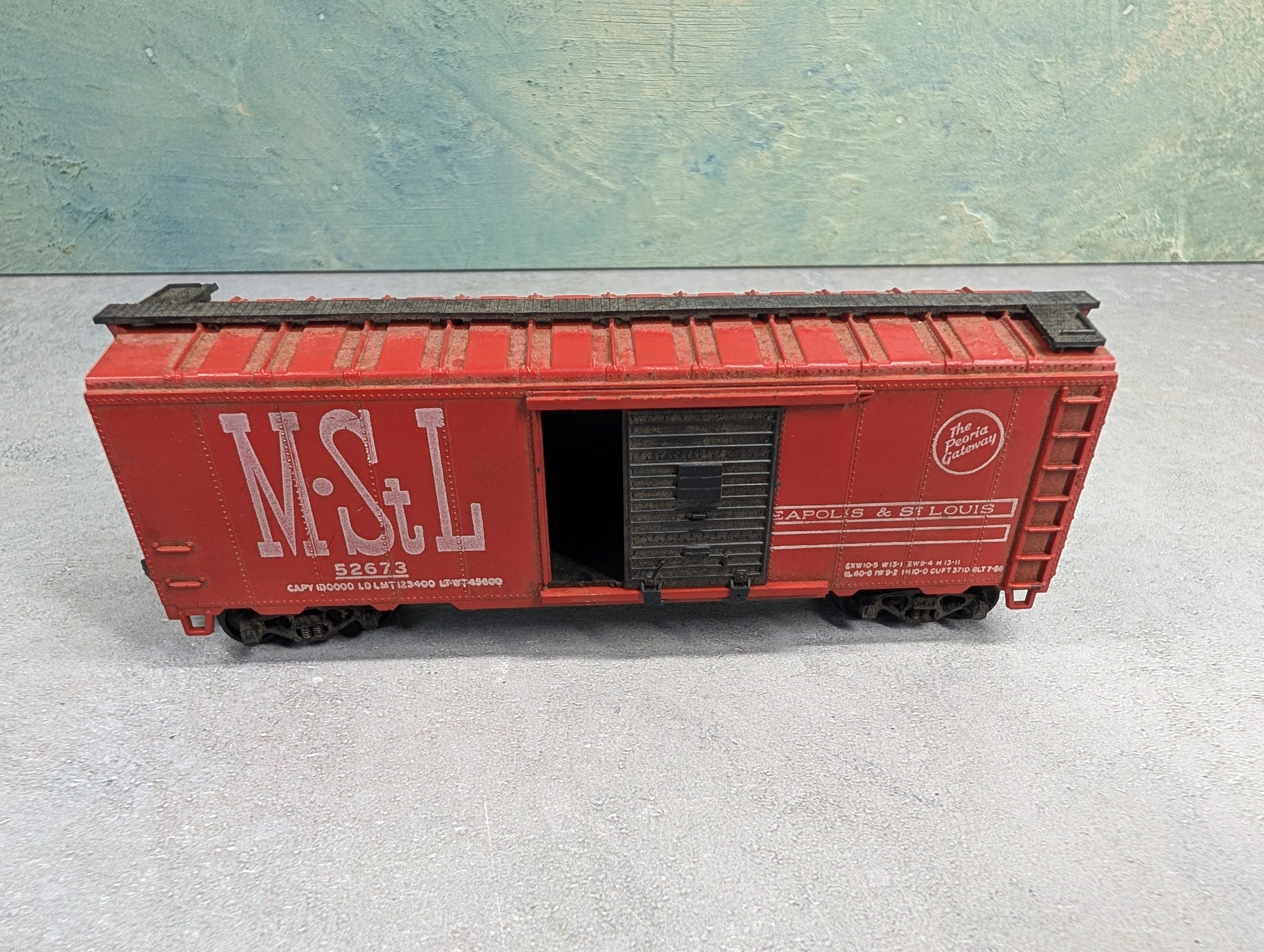 USED Athearn HO Scale 40' Box Car Minneapolis & St Louis MStL #52673
