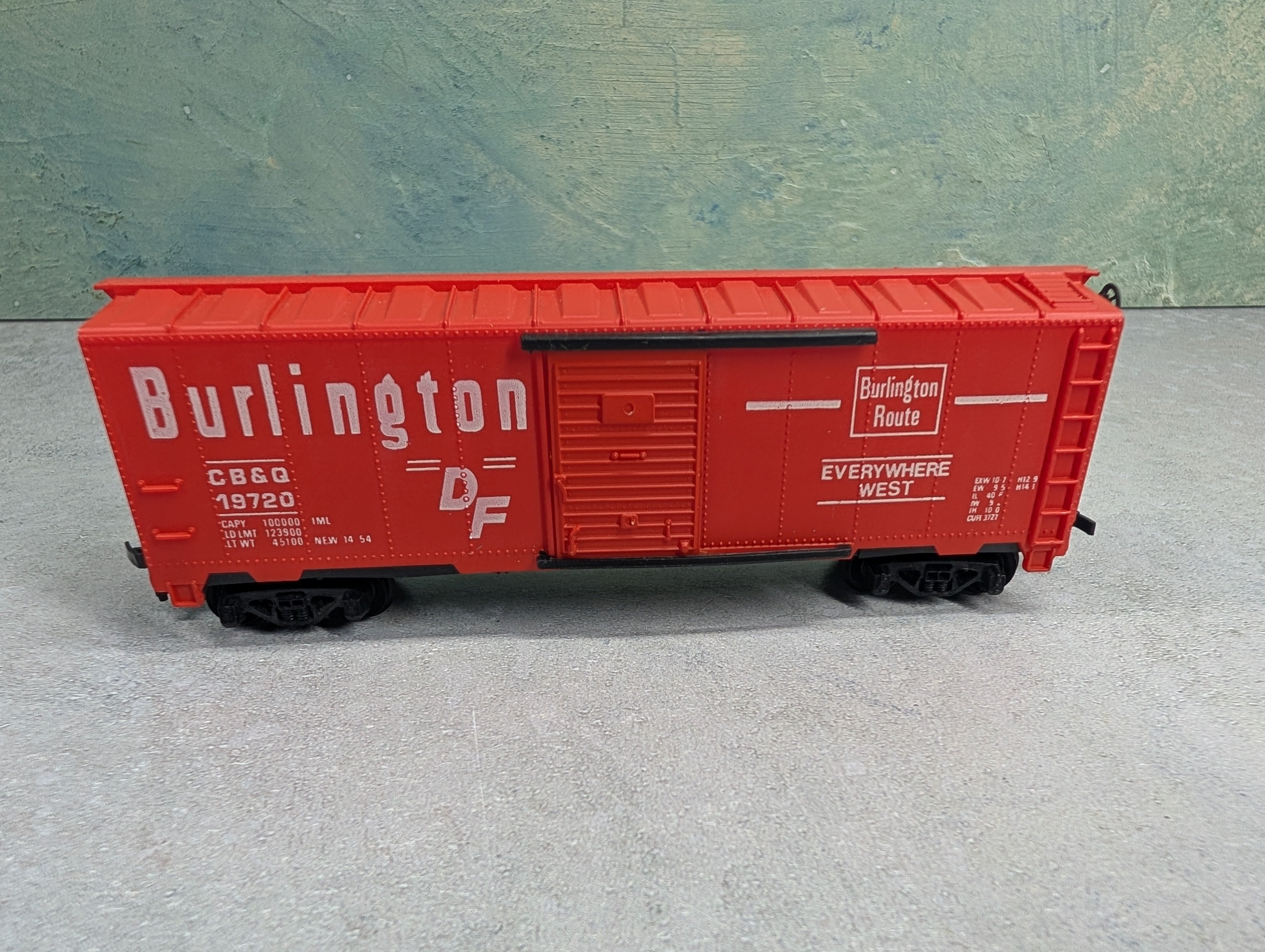 USED Tyco HO Scale 40' Box Car Burlington CB&Q #19720