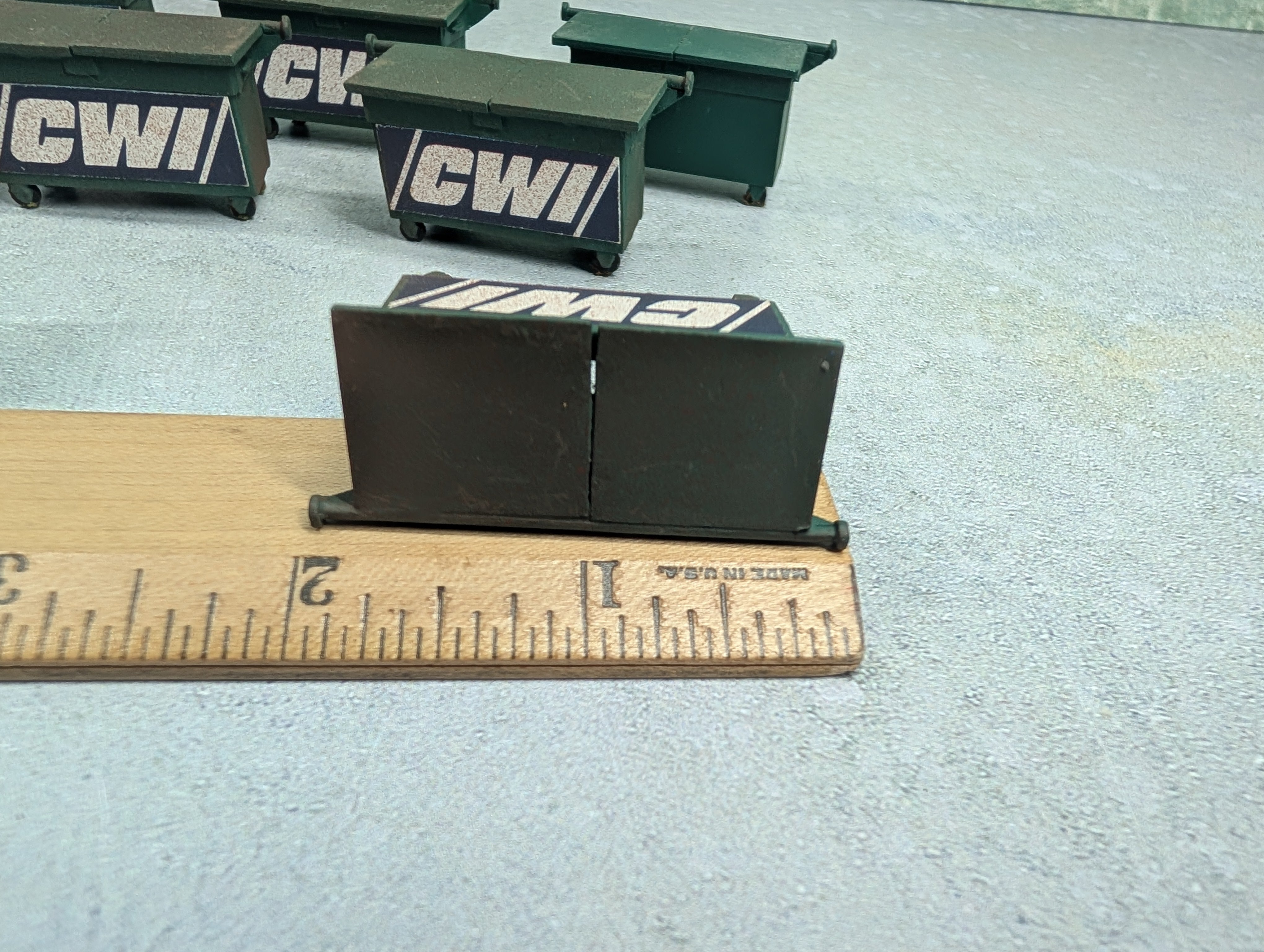 USED O Lot of Green Metal Dumpsters (9 pcs)