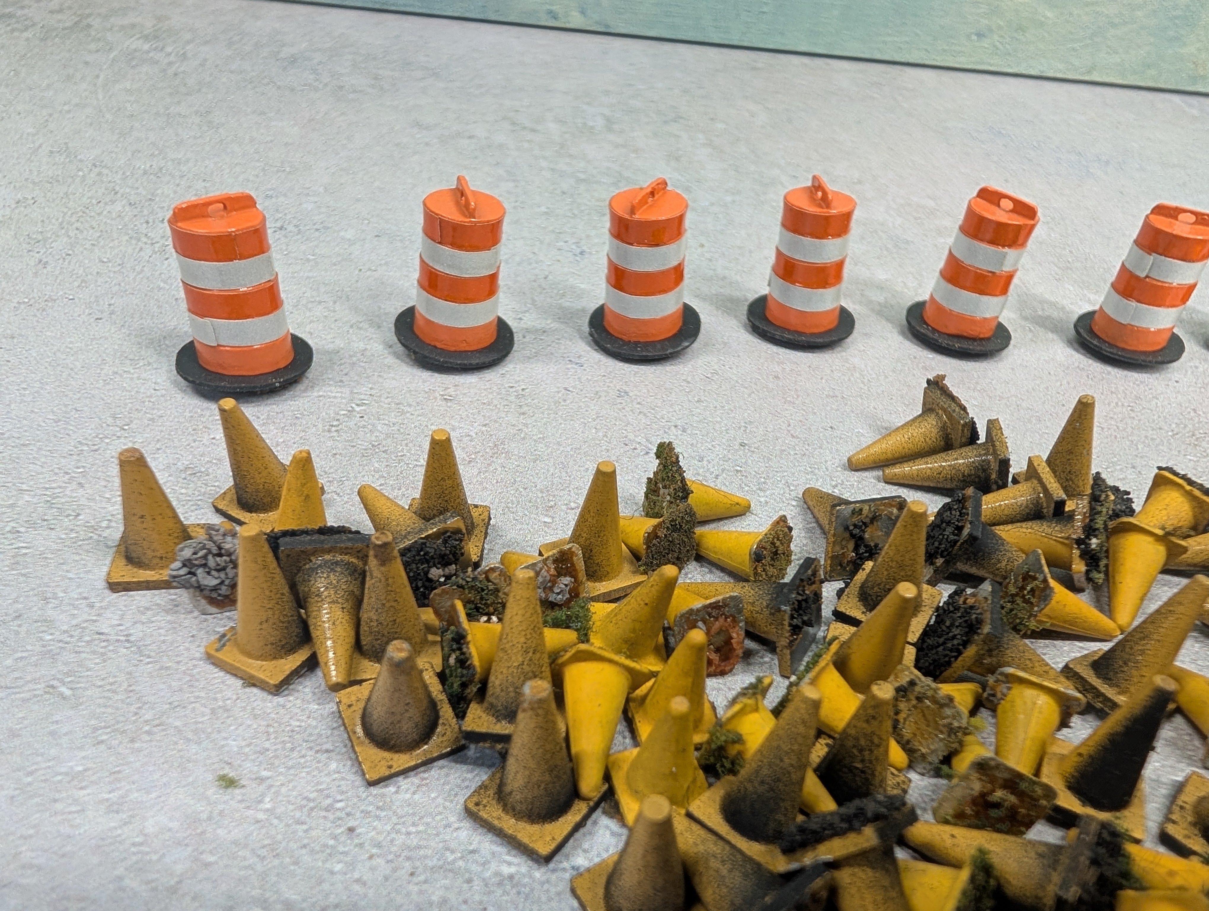 USED O Lot of Construction Cones, Barrels (70+ pcs)