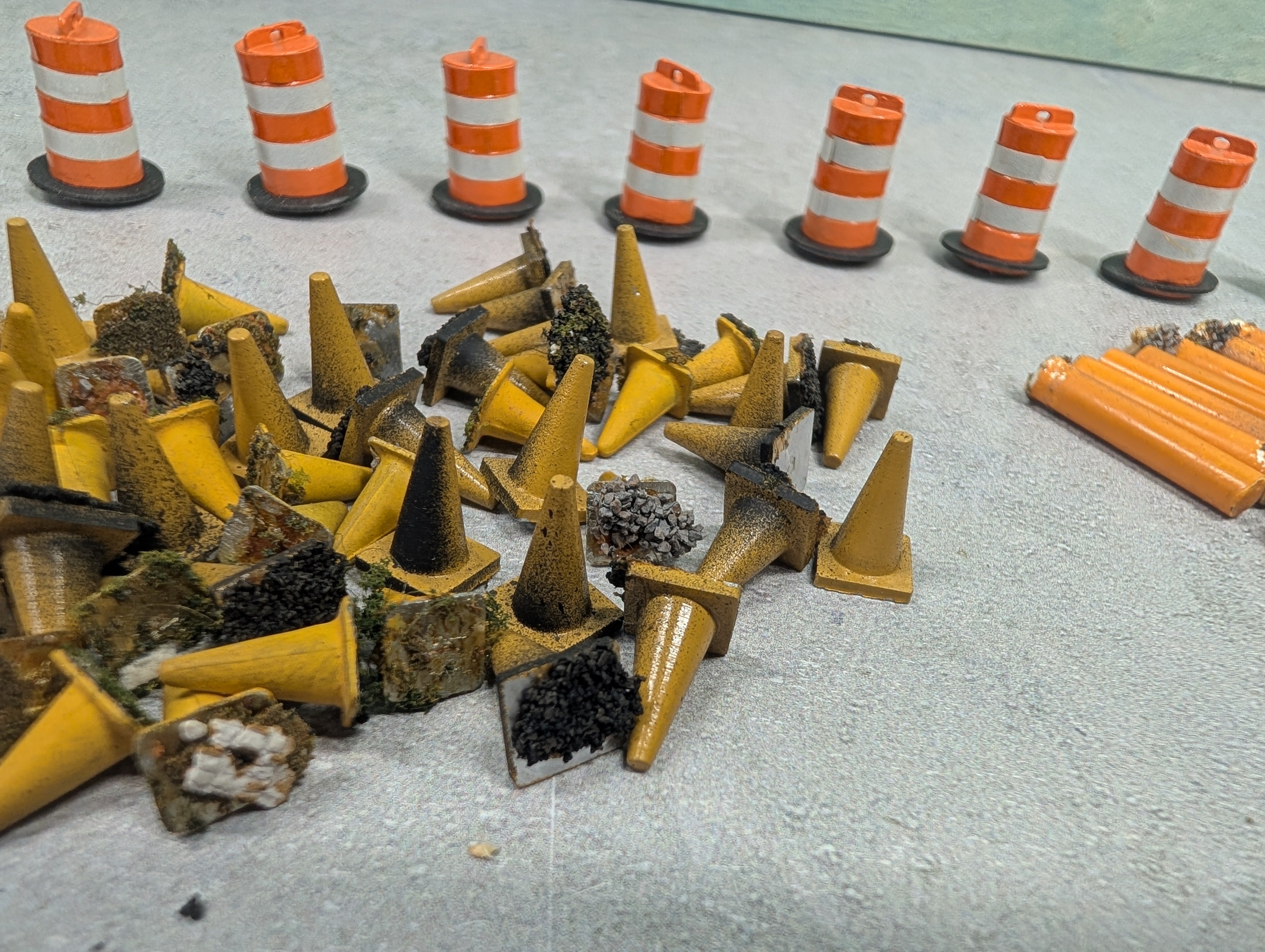 USED O Lot of Construction Cones, Barrels (70+ pcs)