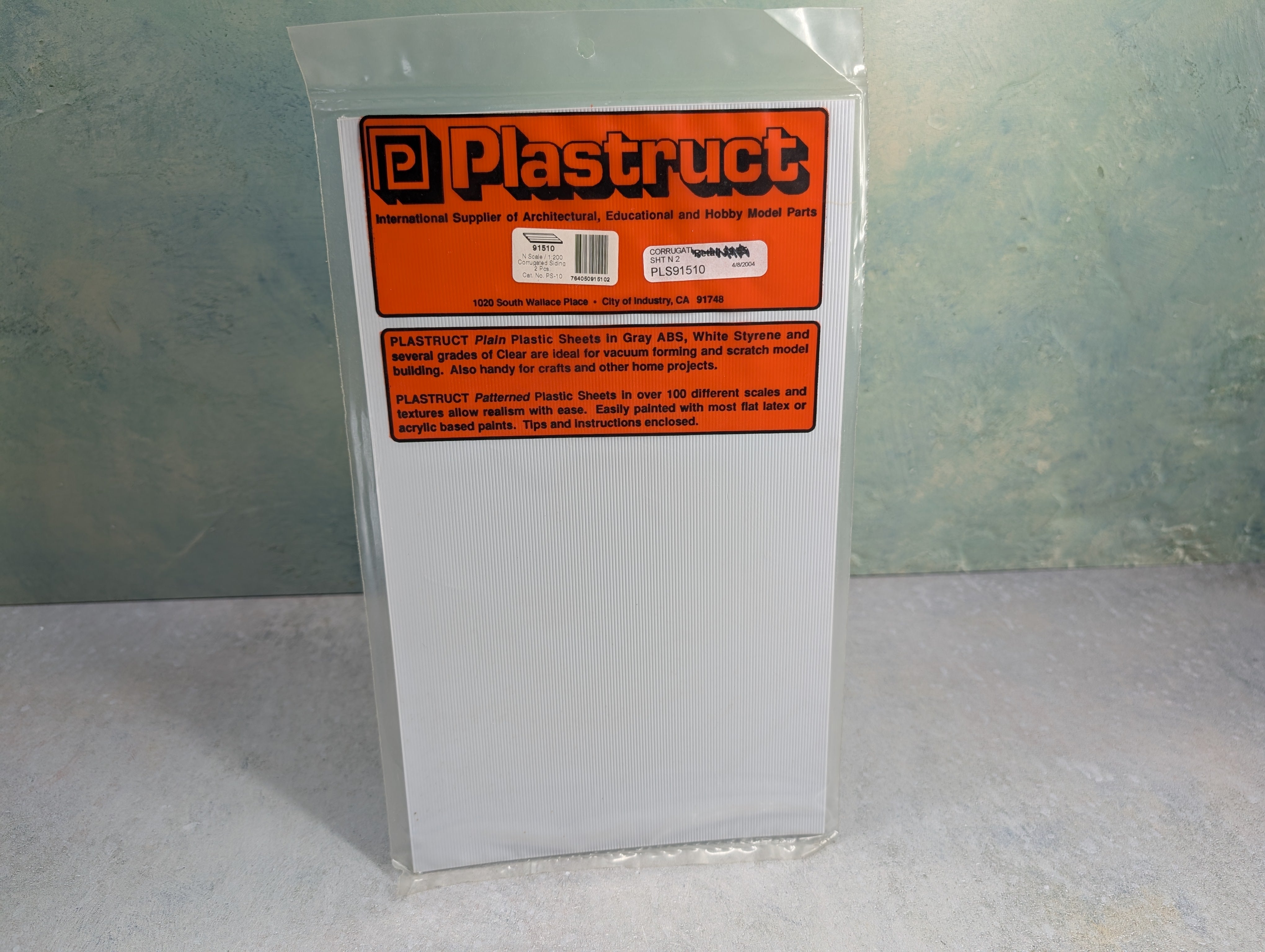 Plastruct 91510 Multi Scale White Corrugated Siding (2pcs)