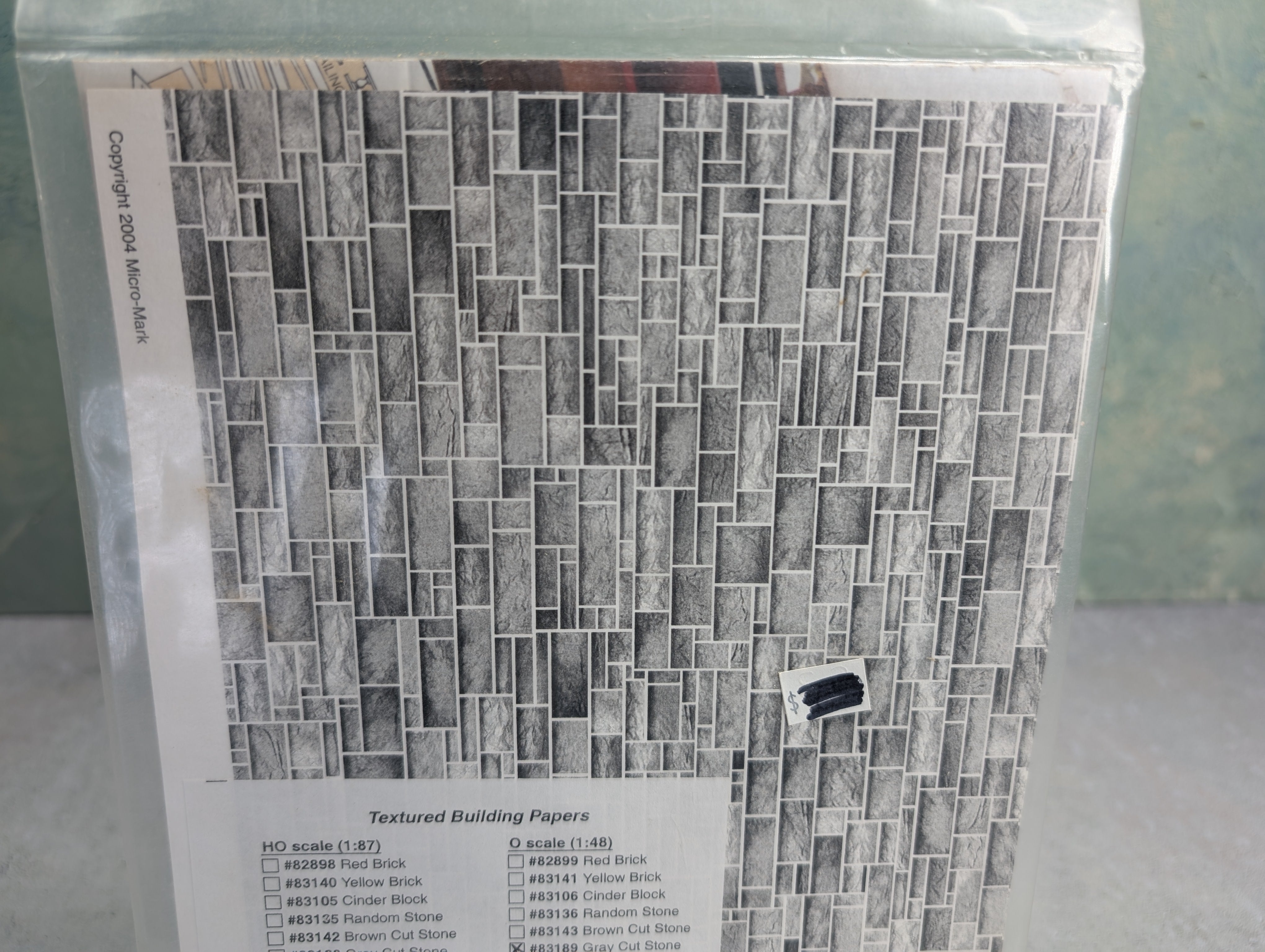 USED MICRO-MARK 83189 Multi Scale Gray Cut Stone Textured Adhesvie Building Paper