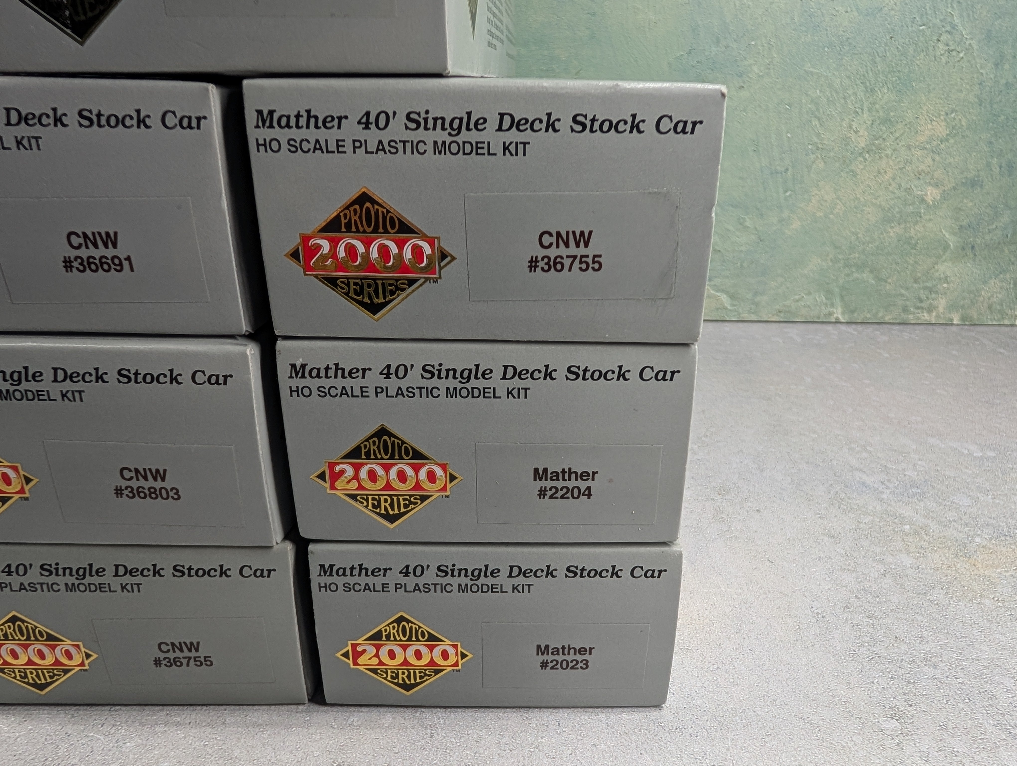 USED Life-Like 21200 HO Scale Lot of Mather 40' Single Deck Stock Car, Cattle Car Proto2000 KIT (7 pcs)