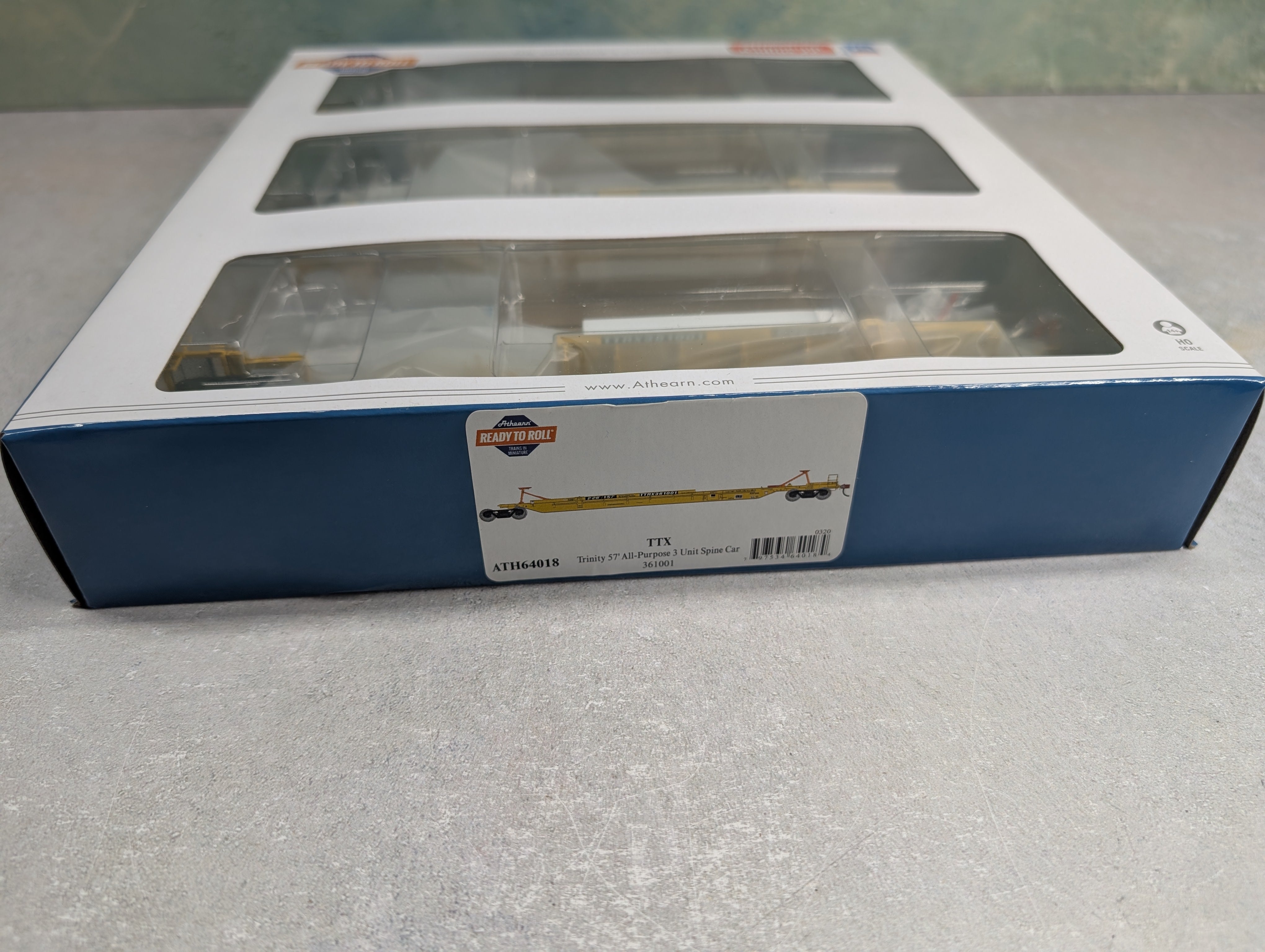 USED Athearn 64018 HO Scale Trinity 57' All-Purpose 3 Unit Spine Car TTX #361001