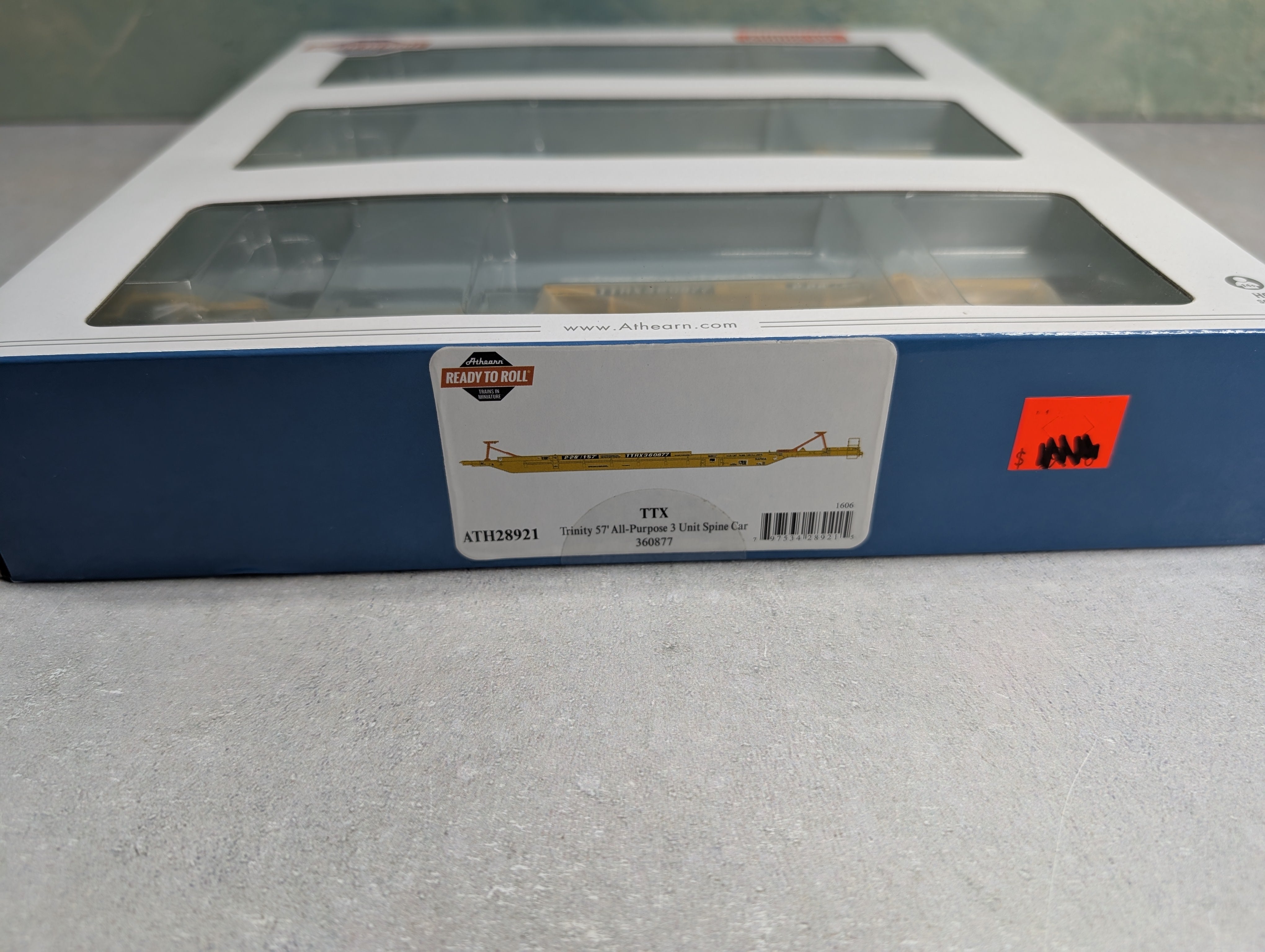 USED Athearn 28921 HO Scale Trinity 57' All-Purpose 3 Unit Spine Car TTX #360877