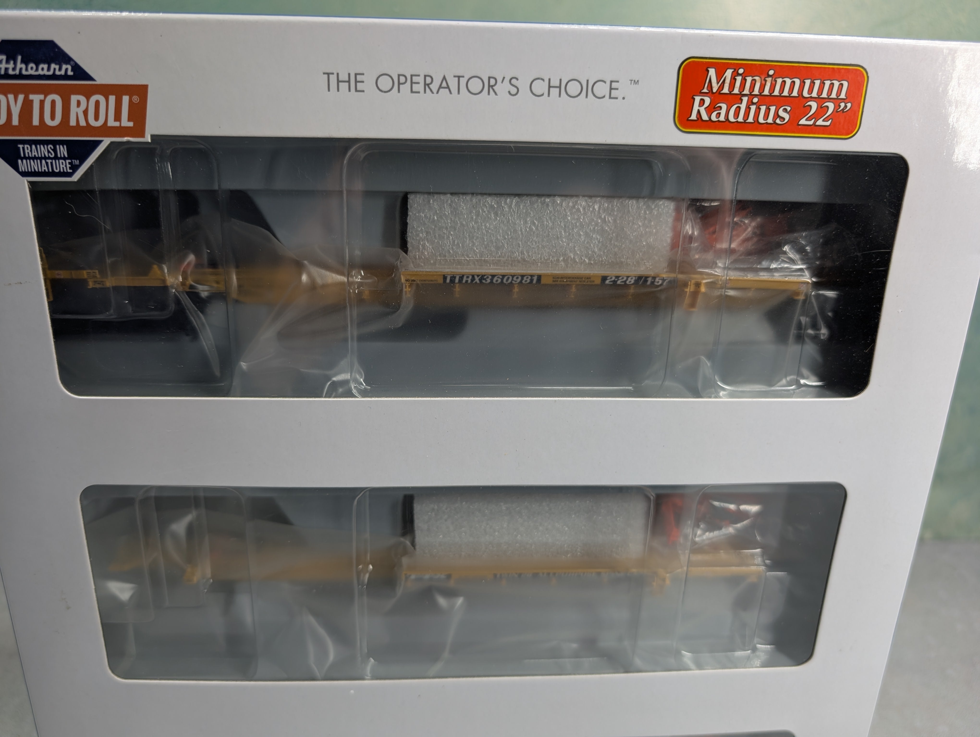 USED Athearn 28922 HO Scale Trinity 57' All-Purpose 3 Unit Spine Car TTX #360981