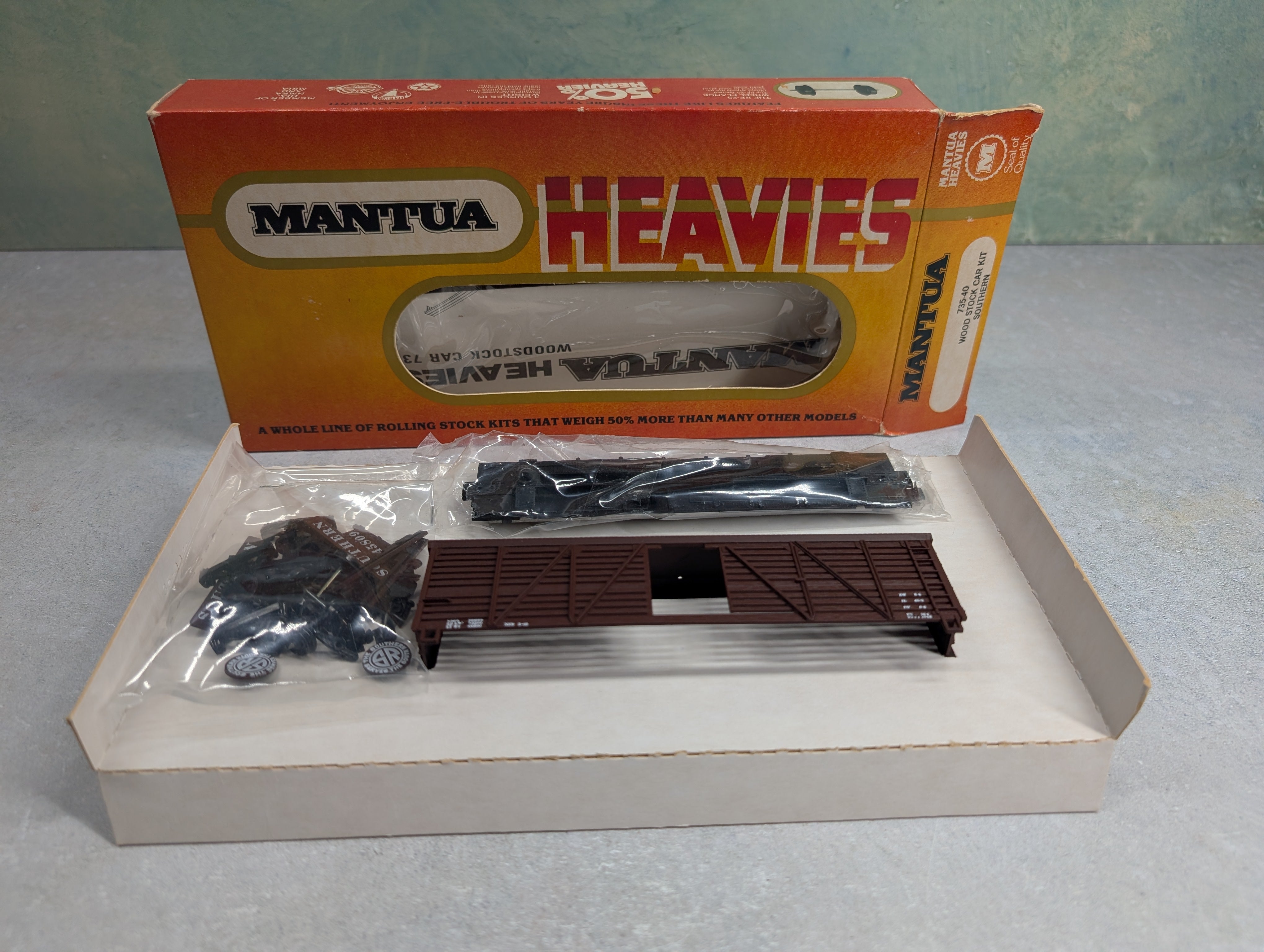 USED Mantua 735-40 HO Scale Wood Stock Car Cattle Car Southern #45809 KIT