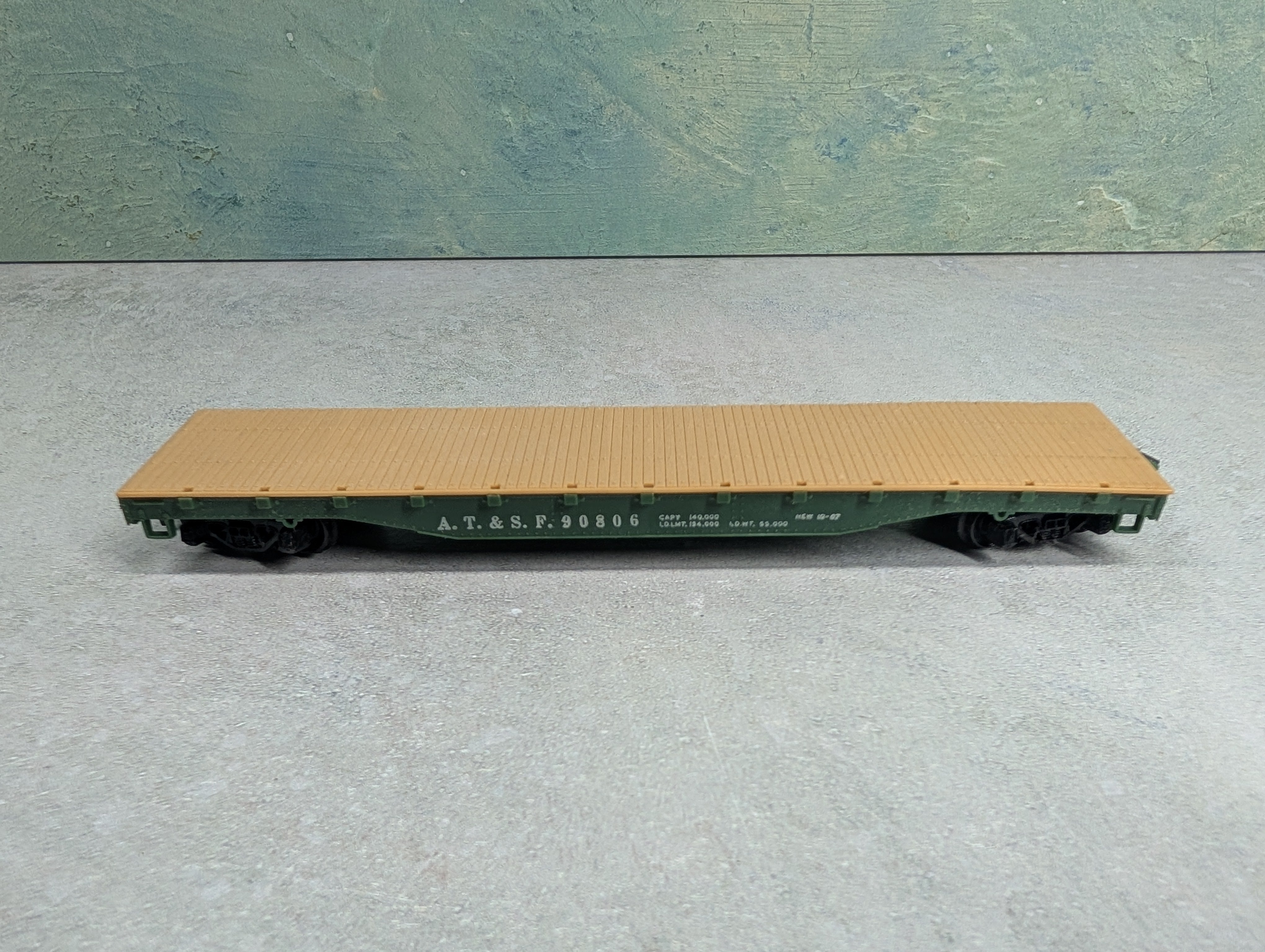 USED Tyco HO Scale Flat Car ATSF #90806