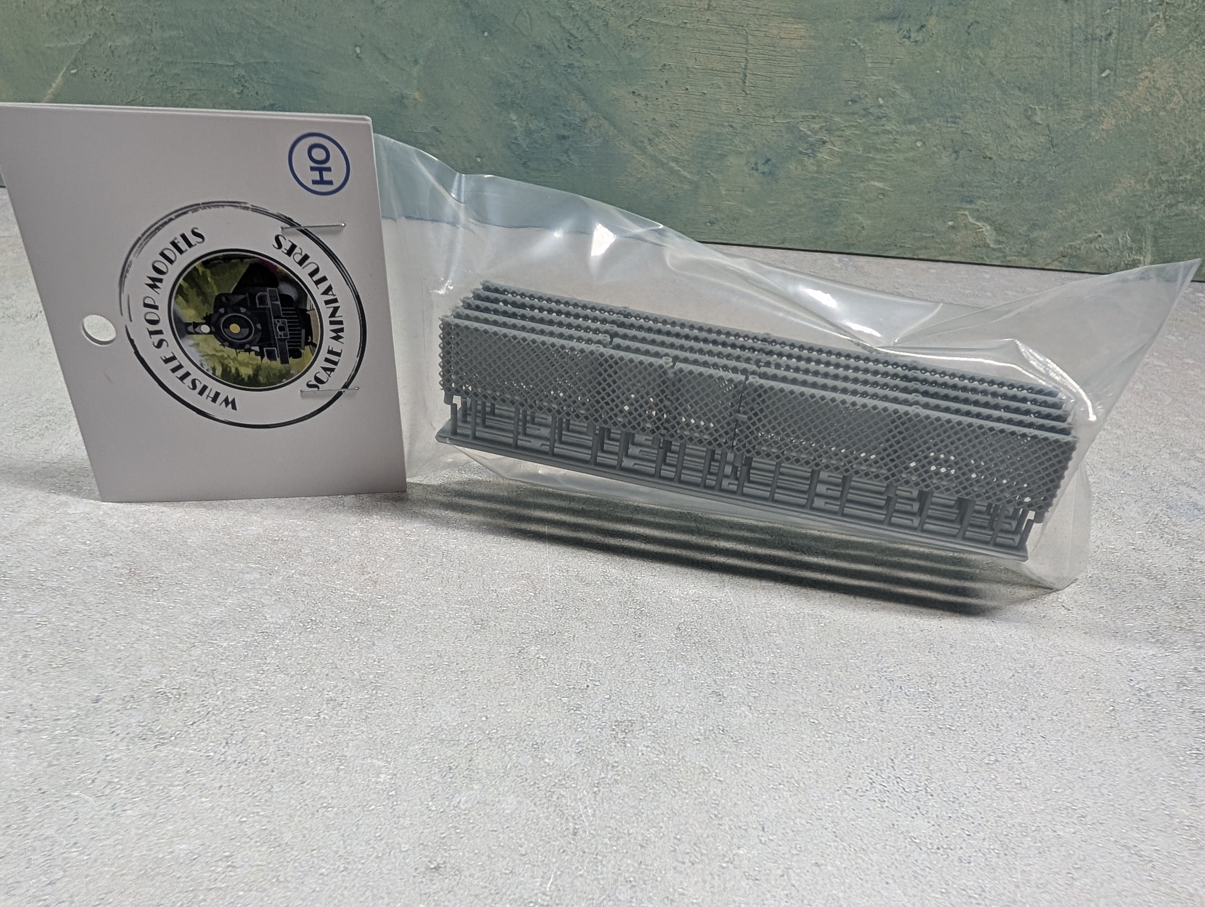 Whistle Stop Models HO2008 HO Scale Residential Chainlink Fence, Resin 3D Printed, Highly Detailed