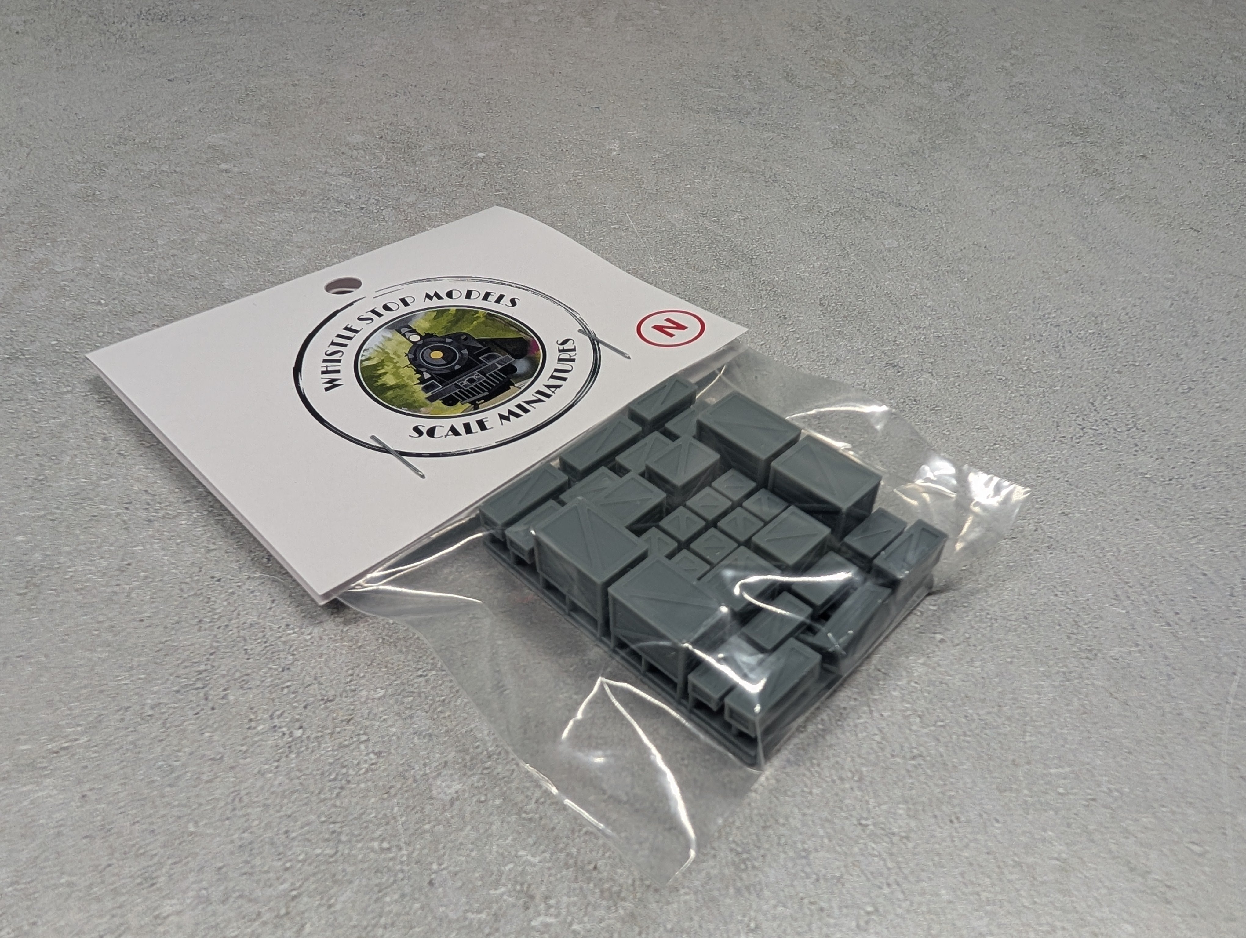Whistle Stop Models N1026 N Scale Crates, Resin 3D Printed, Highly Detailed (30 pcs)