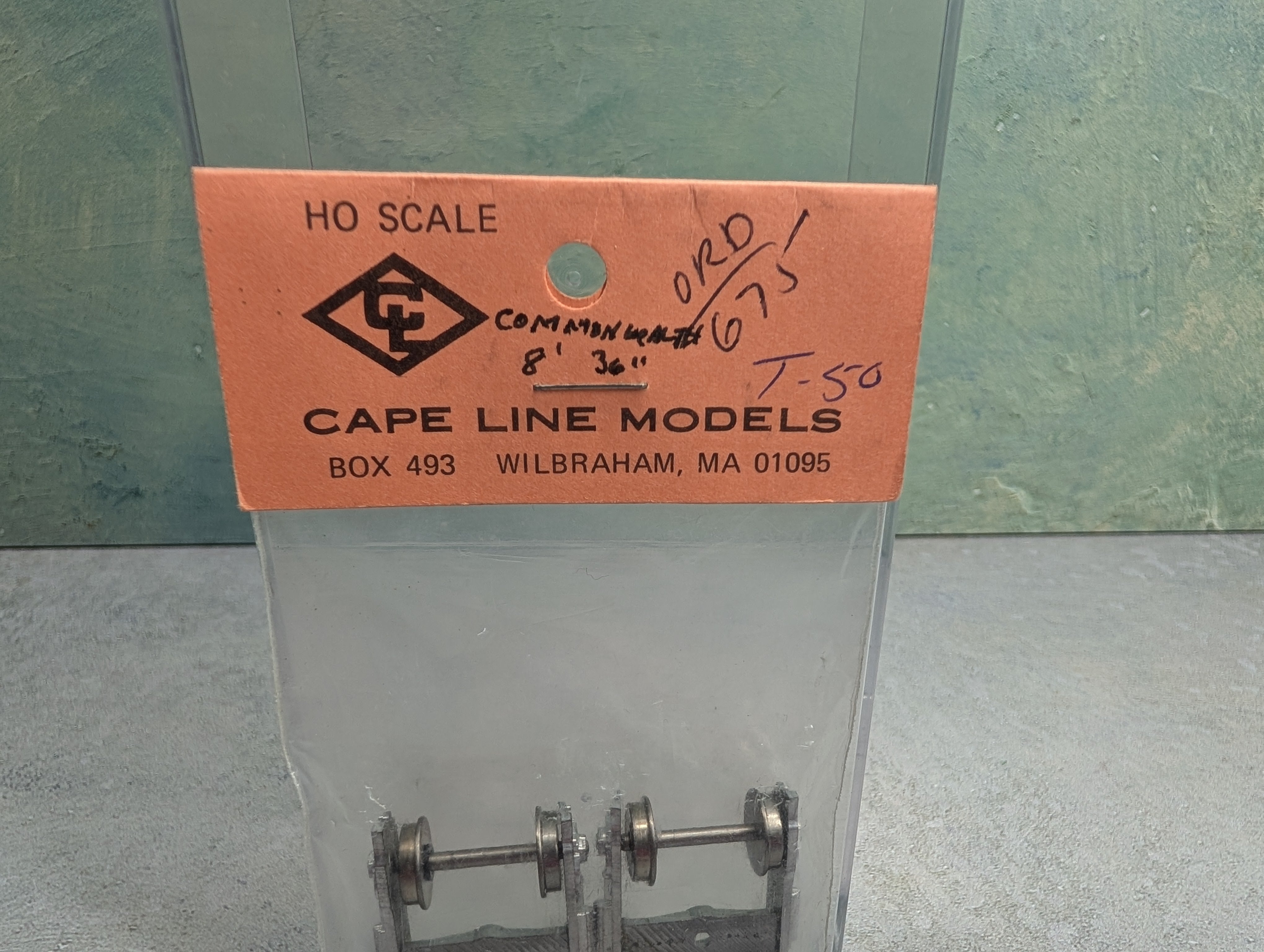 USED Cape Line Models T-50 HO Scale 36" Metal Trucks Commonwealth