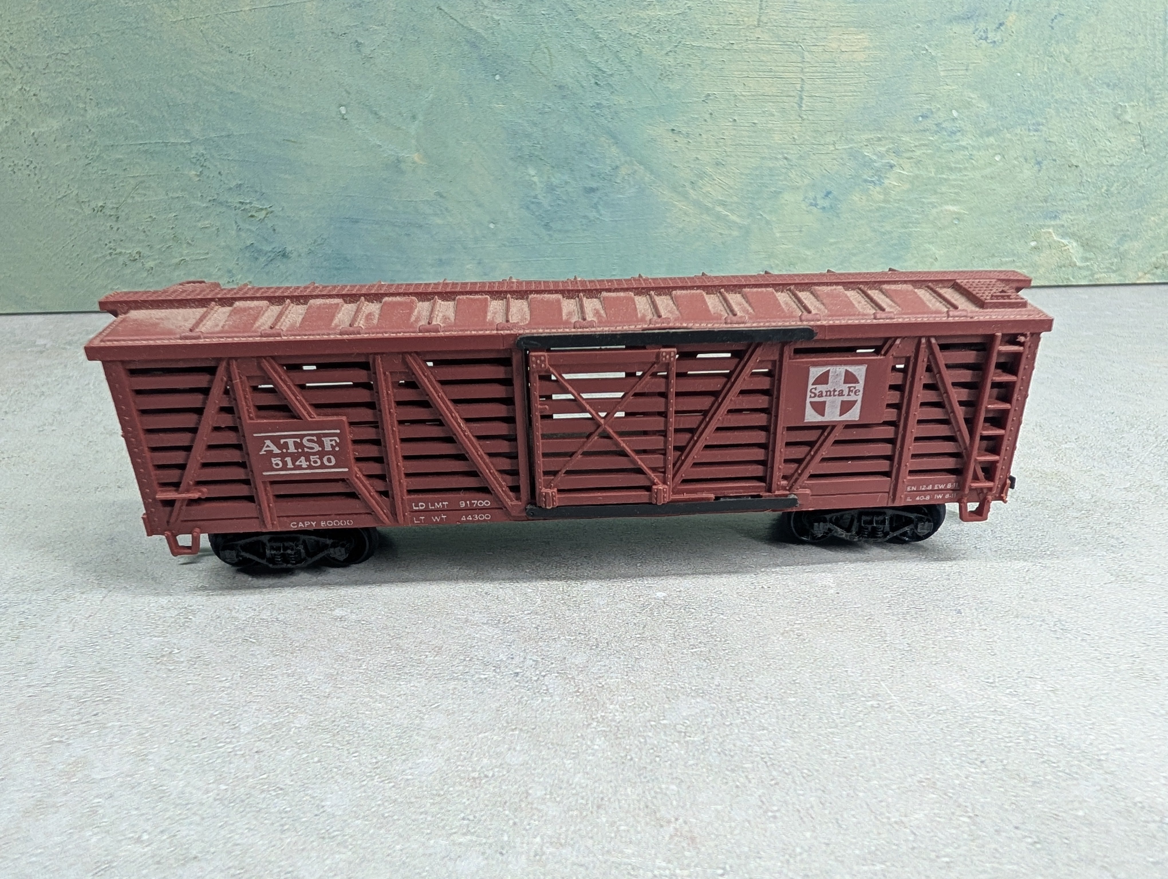 USED HO Scale Cattle Stock Car Santa Fe ATSF #51450