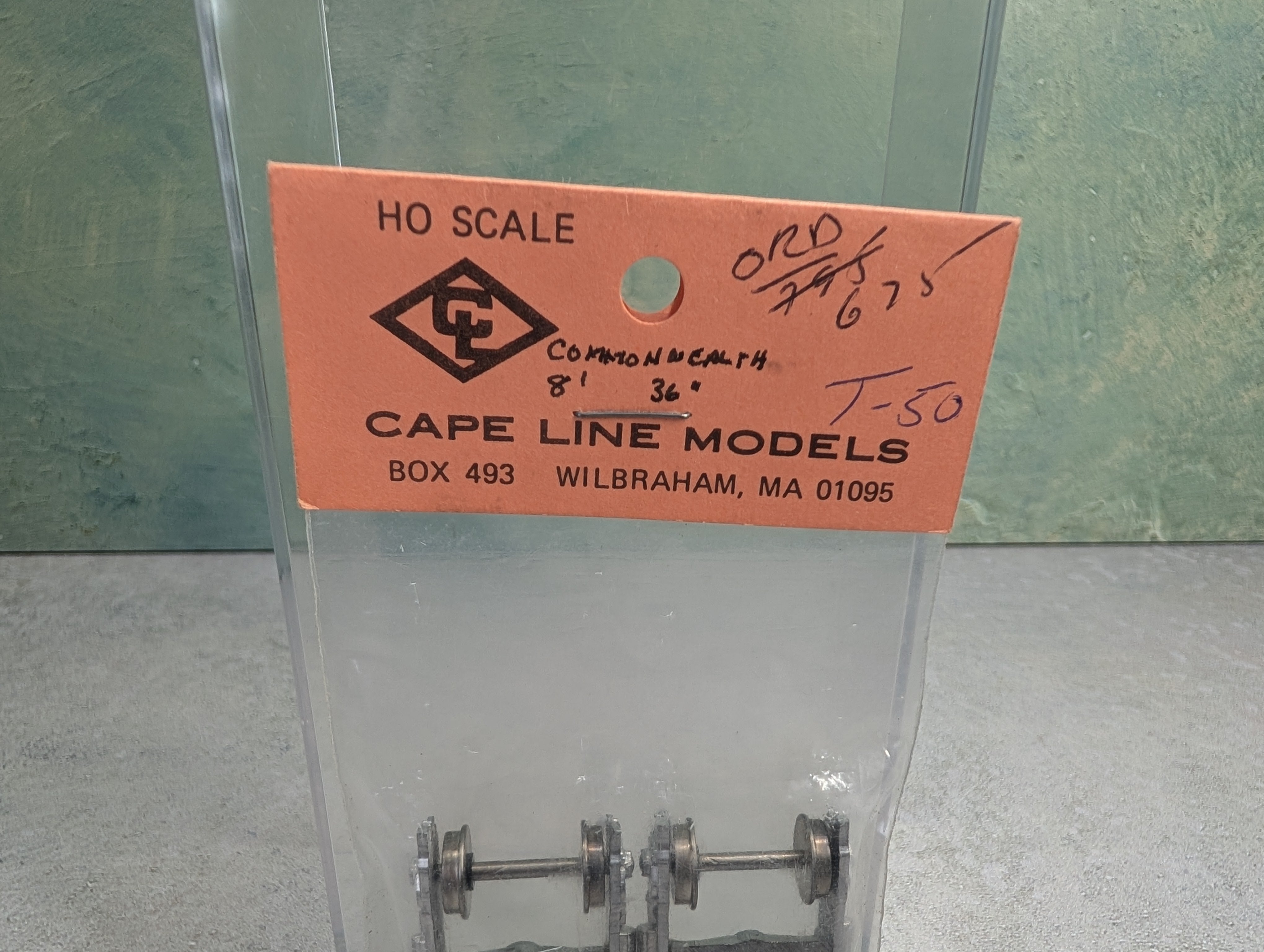 USED Cape Line Models T-50 HO Scale 36" Metal Trucks Commonwealth