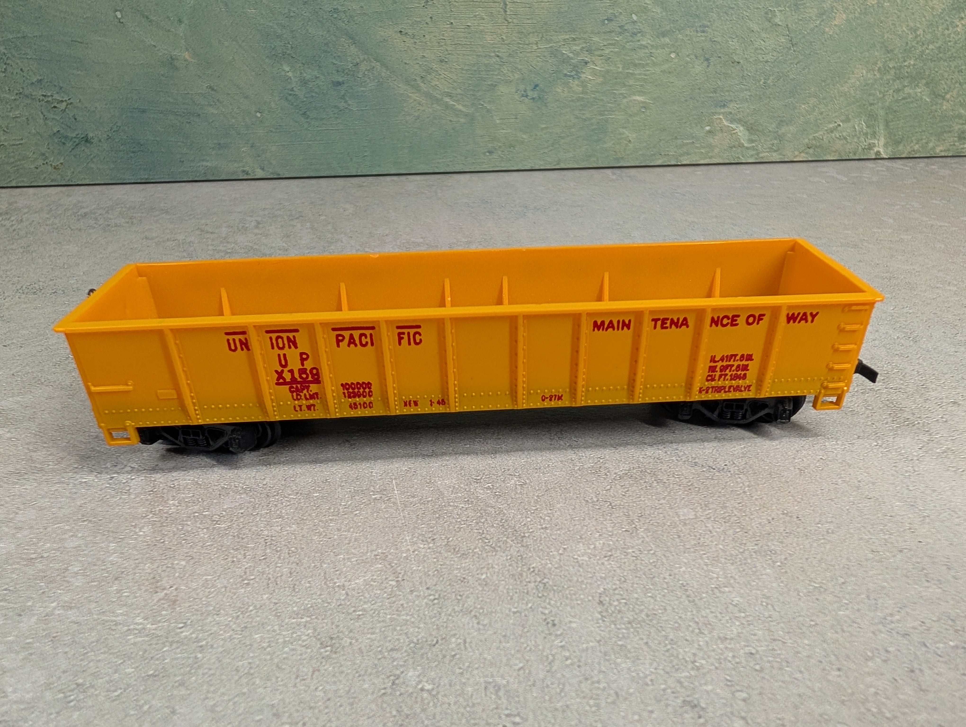USED Tyco HO Scale 40' Gondola Union Pacific UP #X159 MOW