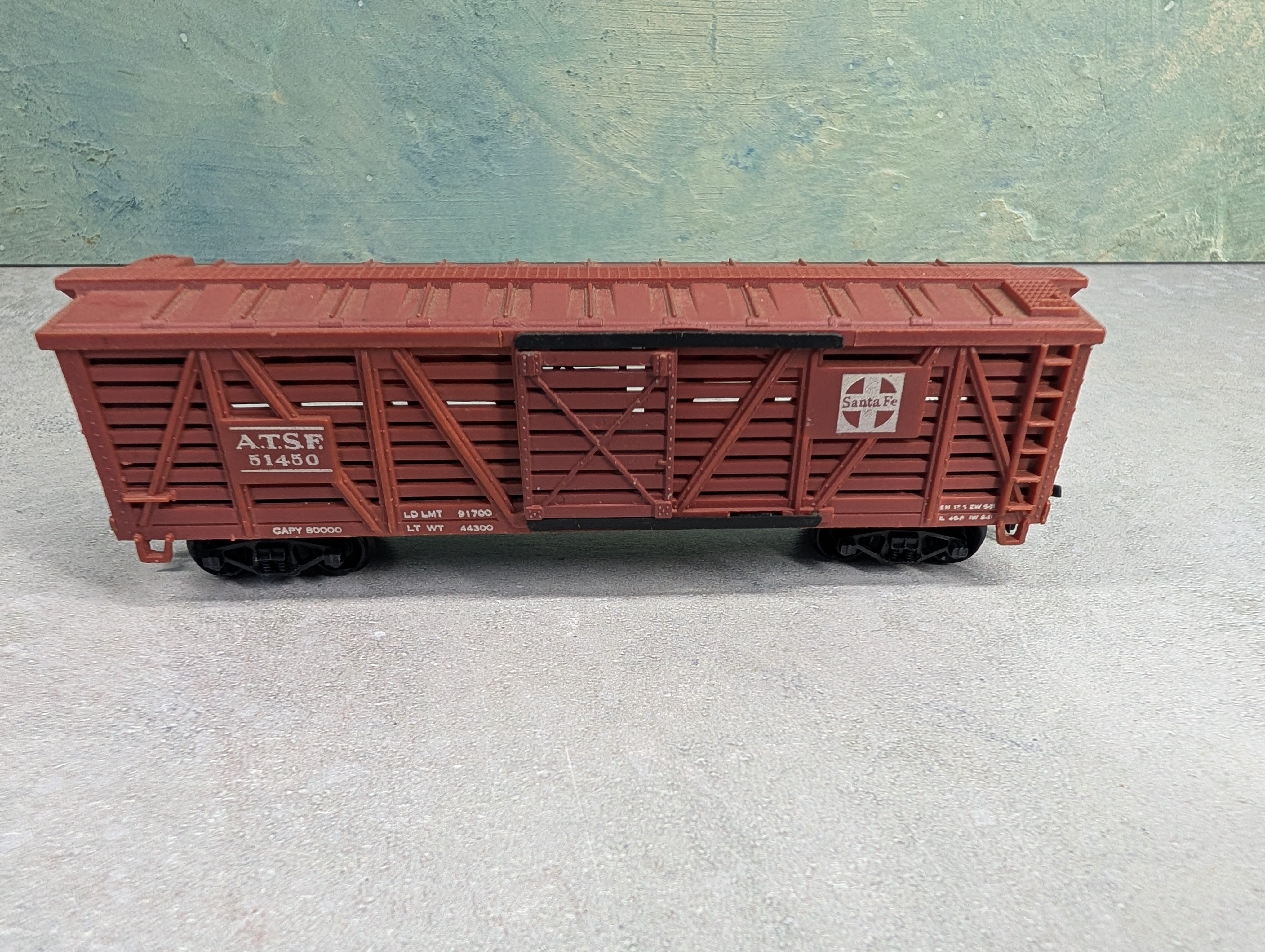 USED HO Scale 40' Cattle Stock Car Santa Fe ATSF #51450