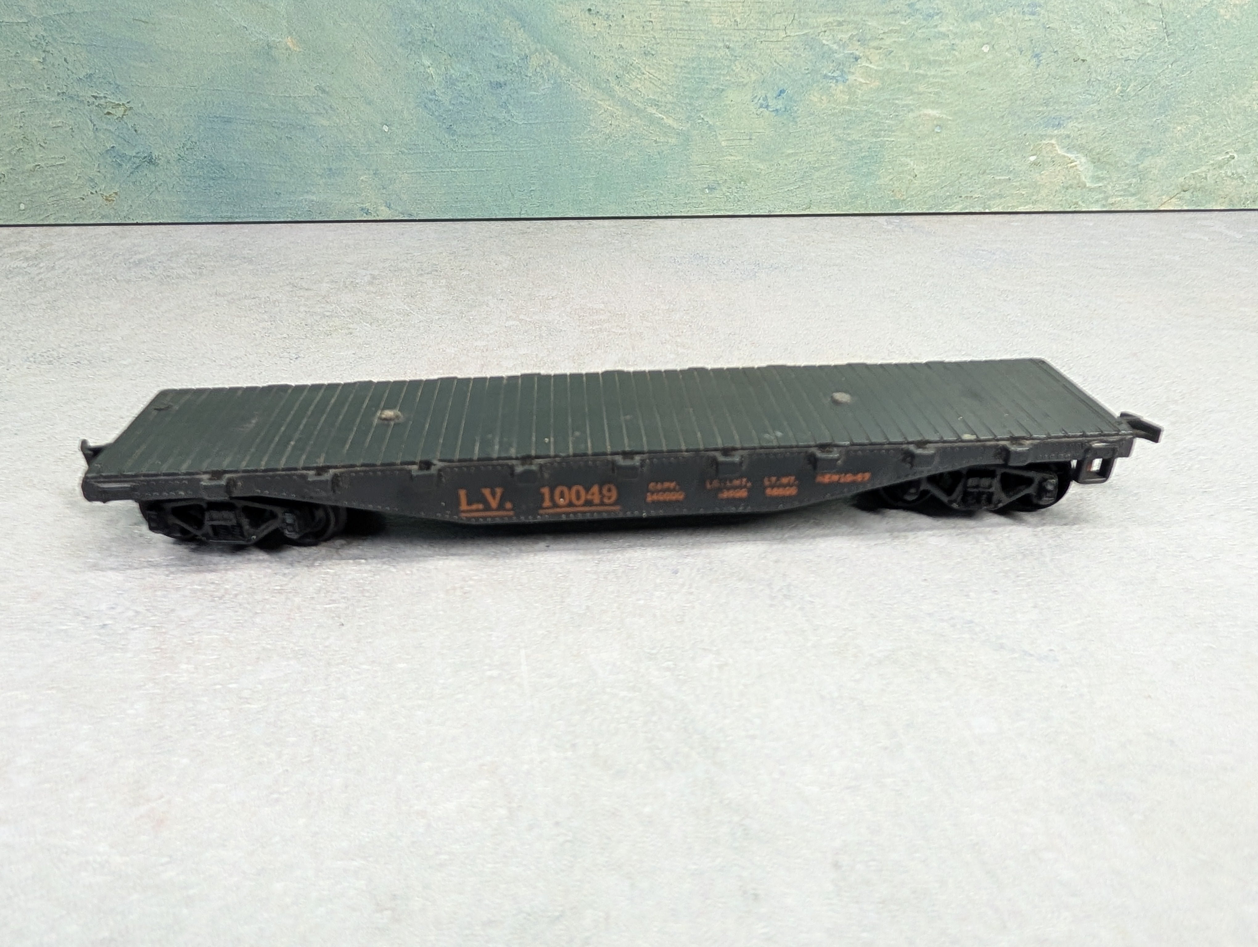 USED MARX HO Scale 40' Flat Car Lehigh Valley LV #10049