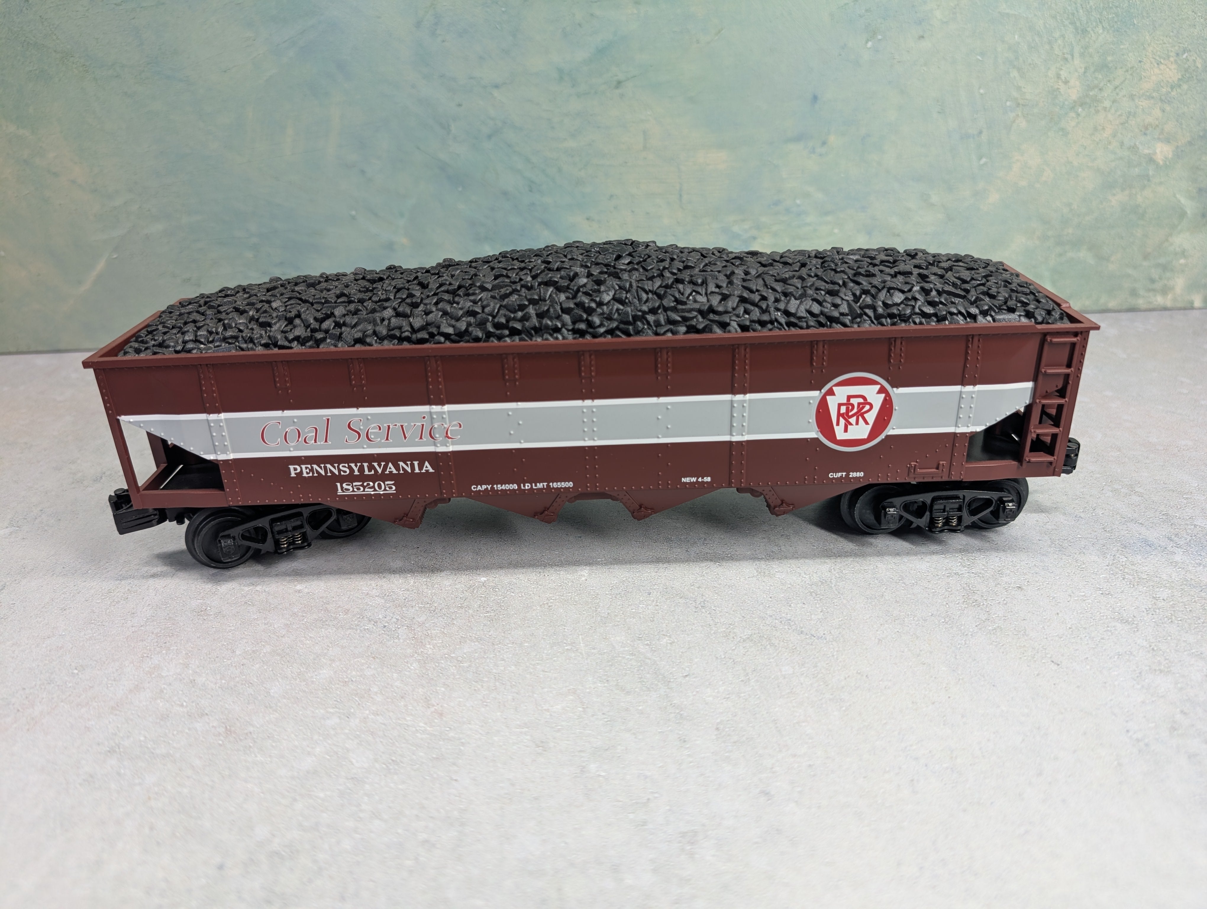 USED MTH Rail King 30-75187 O Hopper Car w/ Coal Load Pennsylvania #185205 Coal Service
