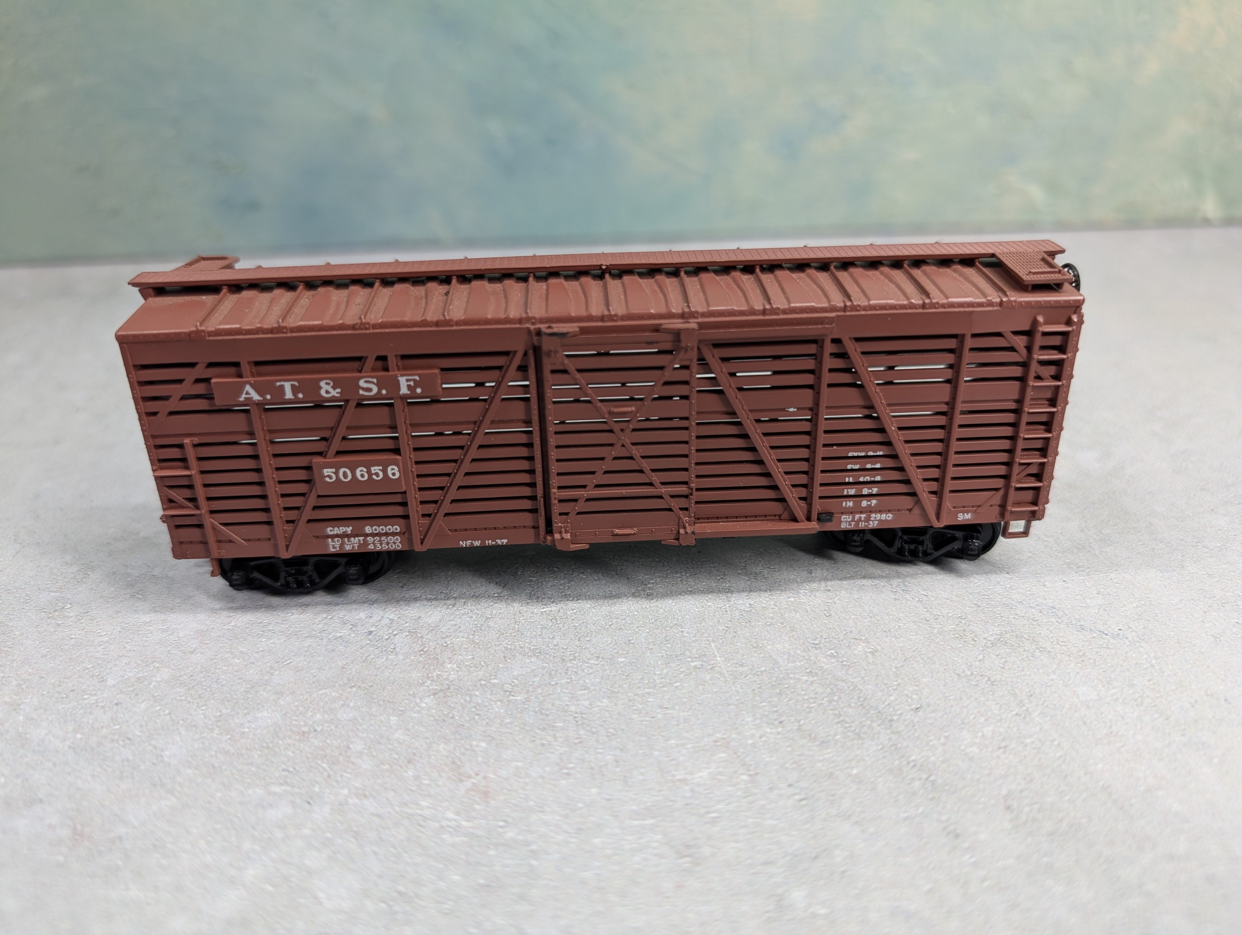 USED Athearn HO Scale Cattle Stock Car Santa Fe ATSF #50656