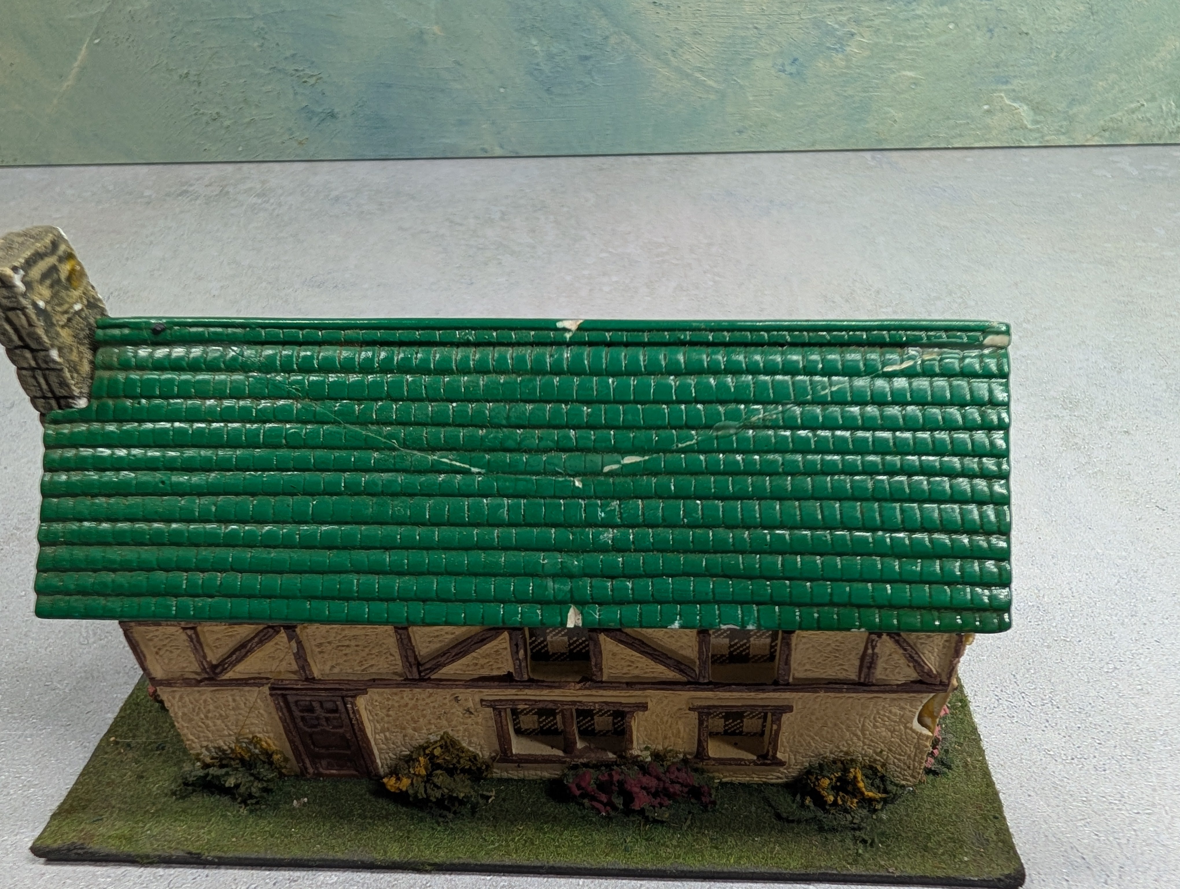 USED HO Scale Cottage with Stone Chimney