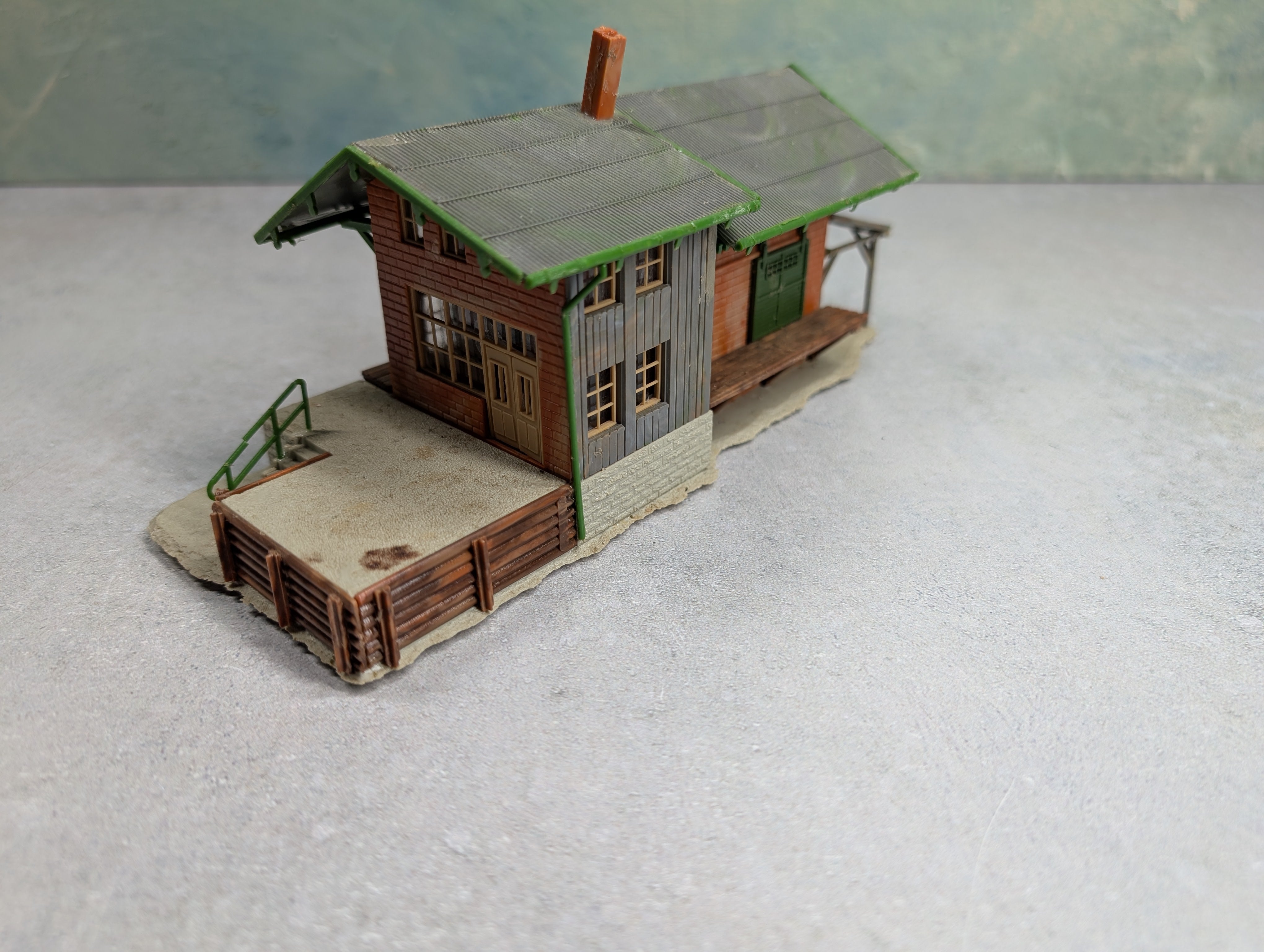 USED Faller HO Scale Freight Dock Warehouse, Brick Building