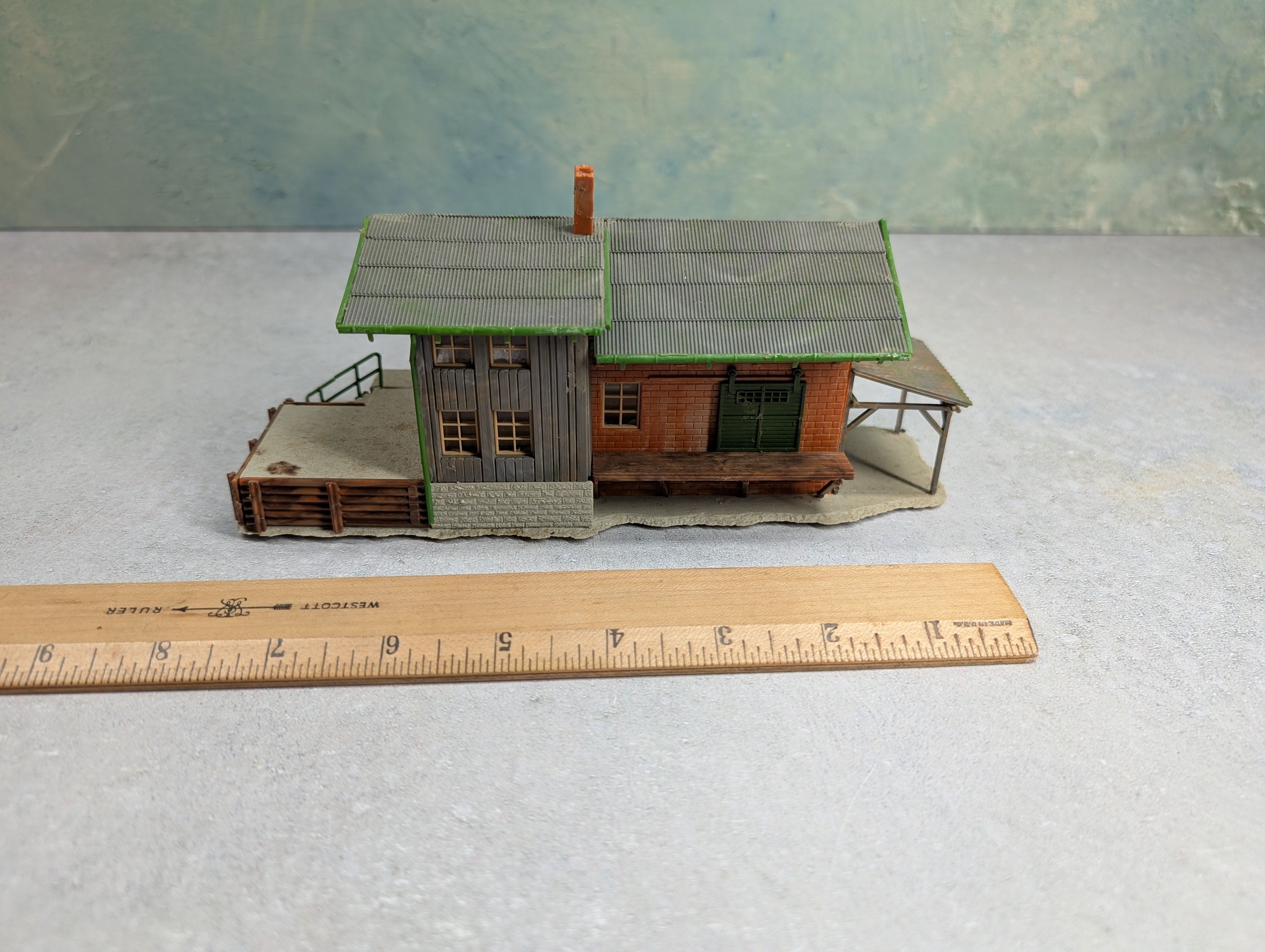 USED Faller HO Scale Freight Dock Warehouse, Brick Building