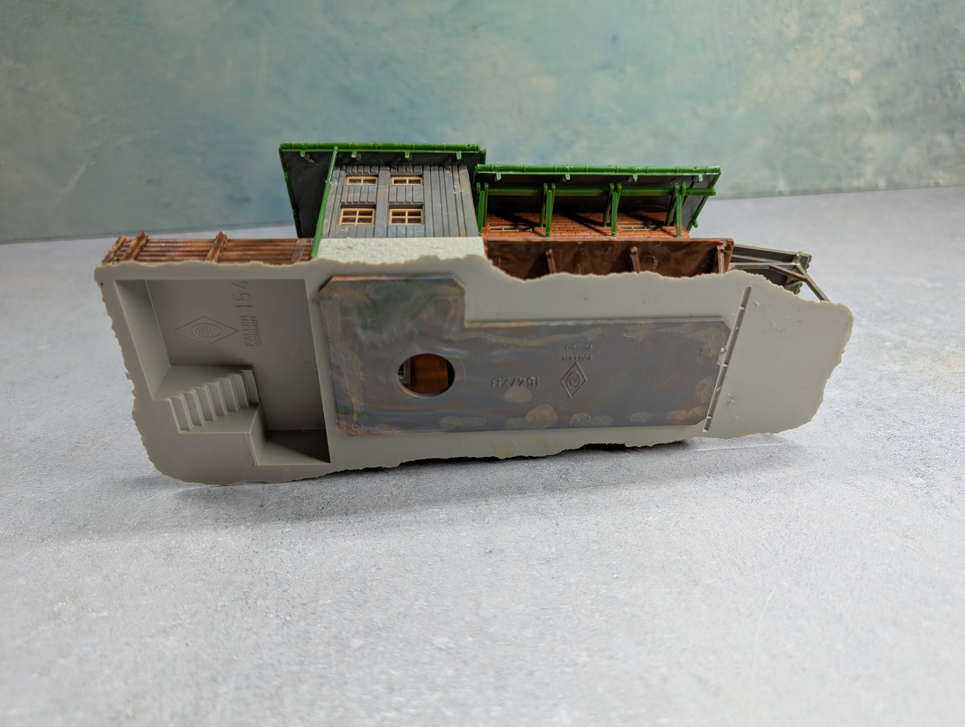 USED Faller HO Scale Freight Dock Warehouse, Brick Building