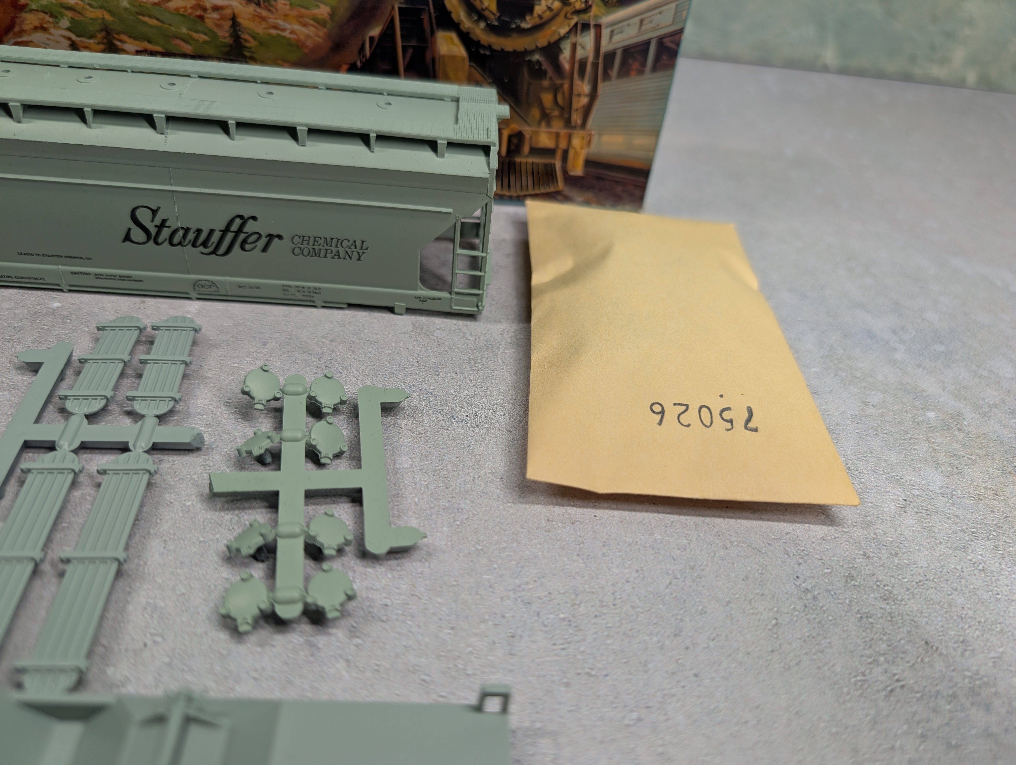 USED Athearn 1922 HO Scale 55' ACF Center-Flow Hopper Stauffer SHPX #60751 KIT