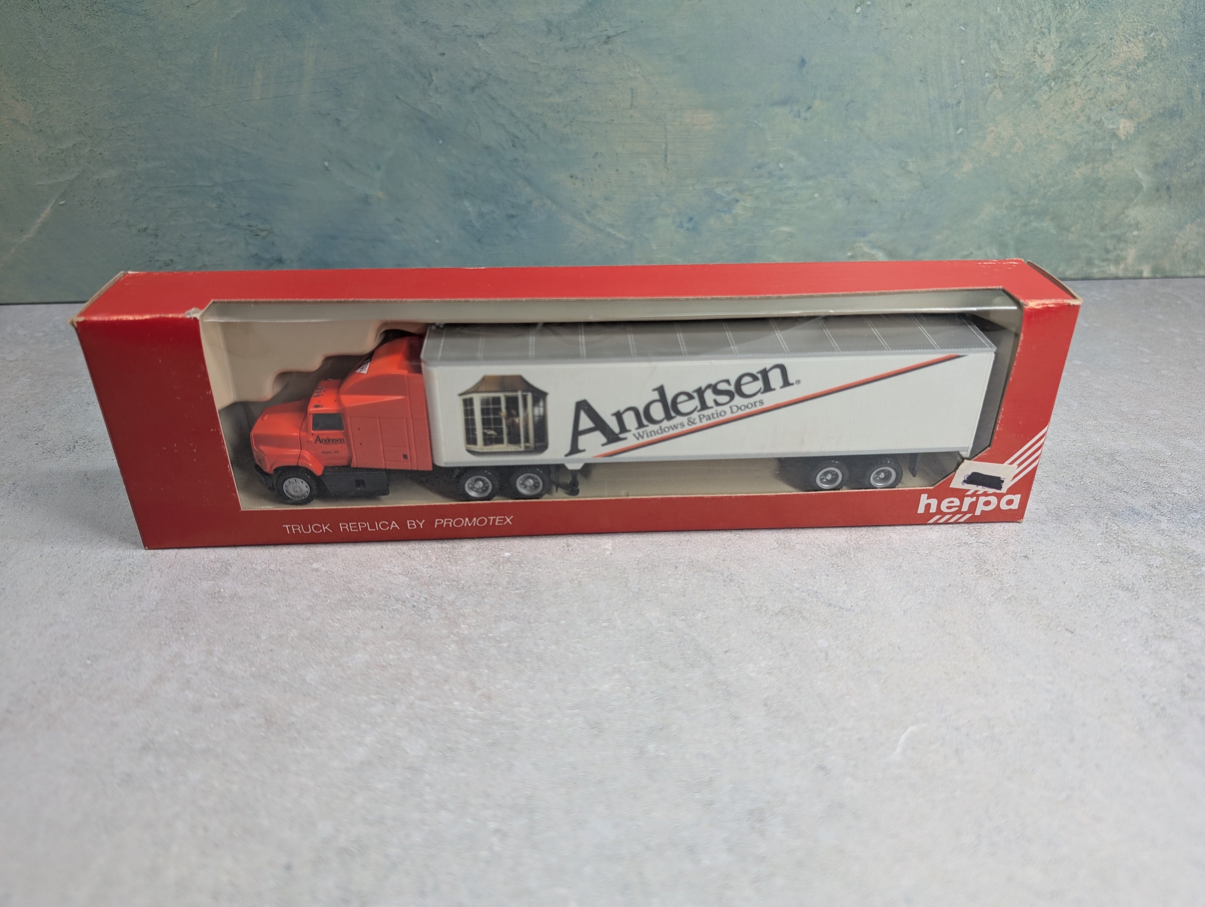 USED Herpa 6177 HO Scale Anderson Windows Tractor Trailer Truck with Trailer