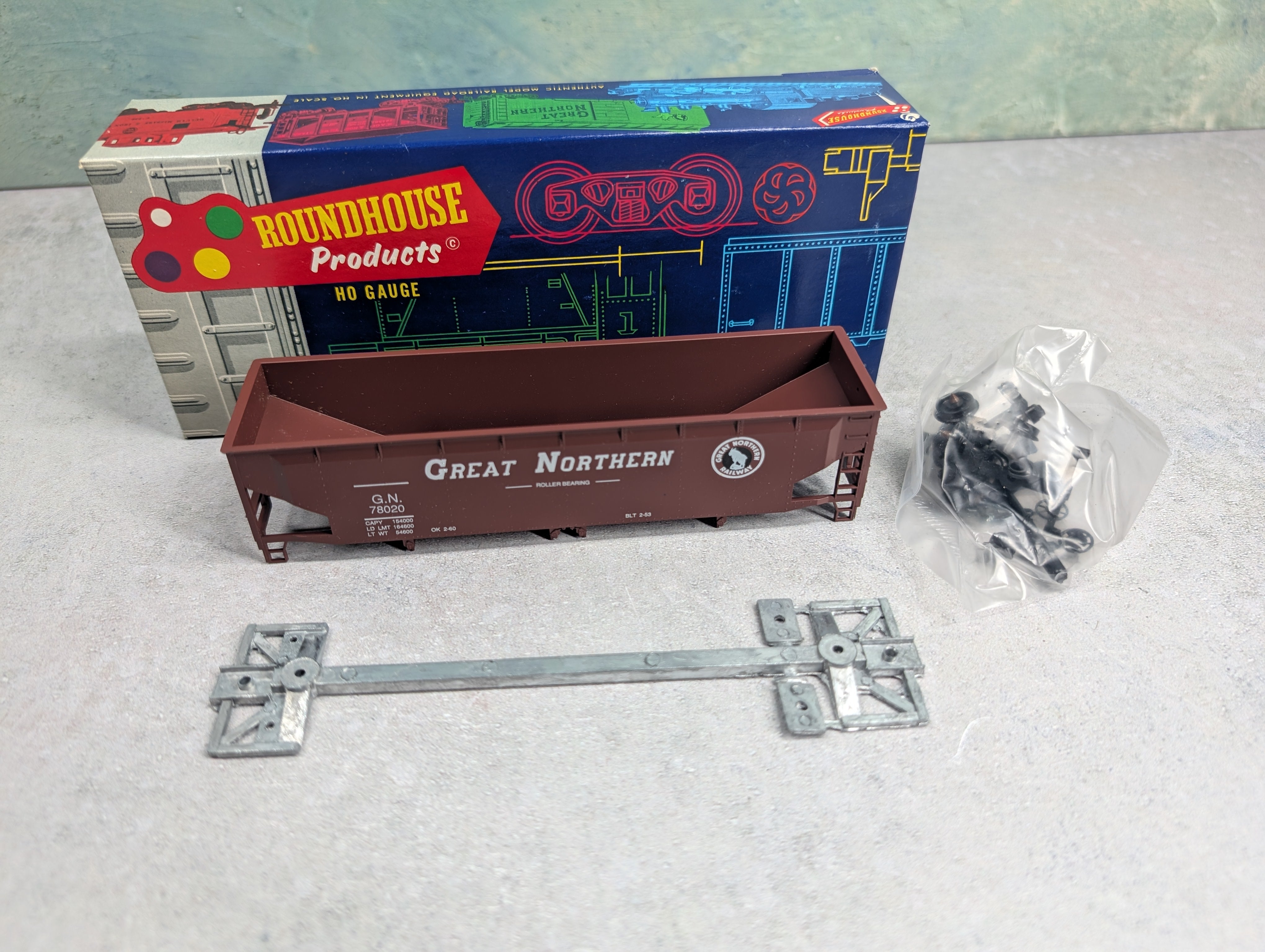 USED Roundhouse 7736 HO Scale Ballast Hopper Great Northern GN #78020 Large Letters KIT