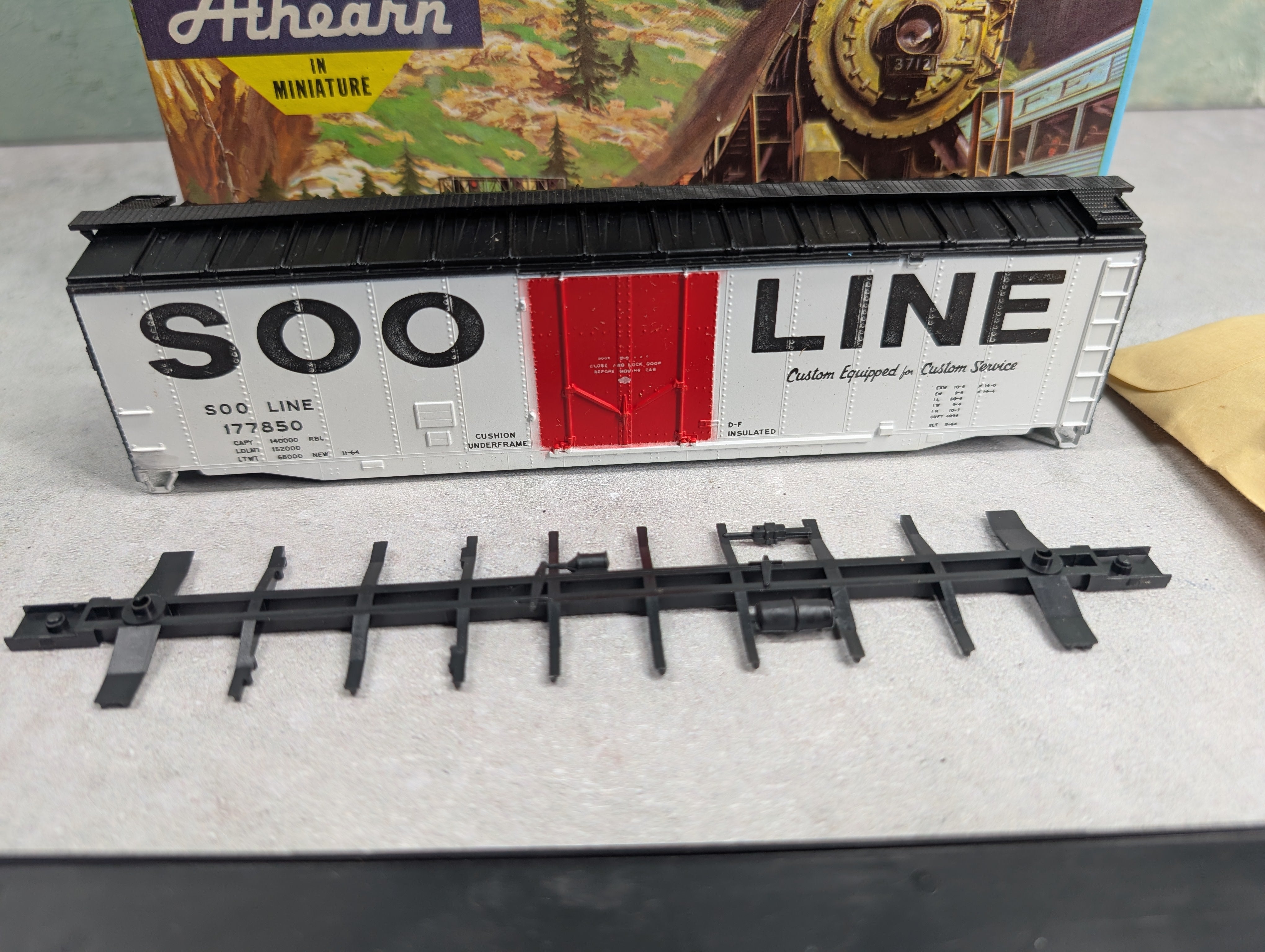 USED Athearn 1335 HO Scale 50' PD Box Car SOO Line #177850 KIT