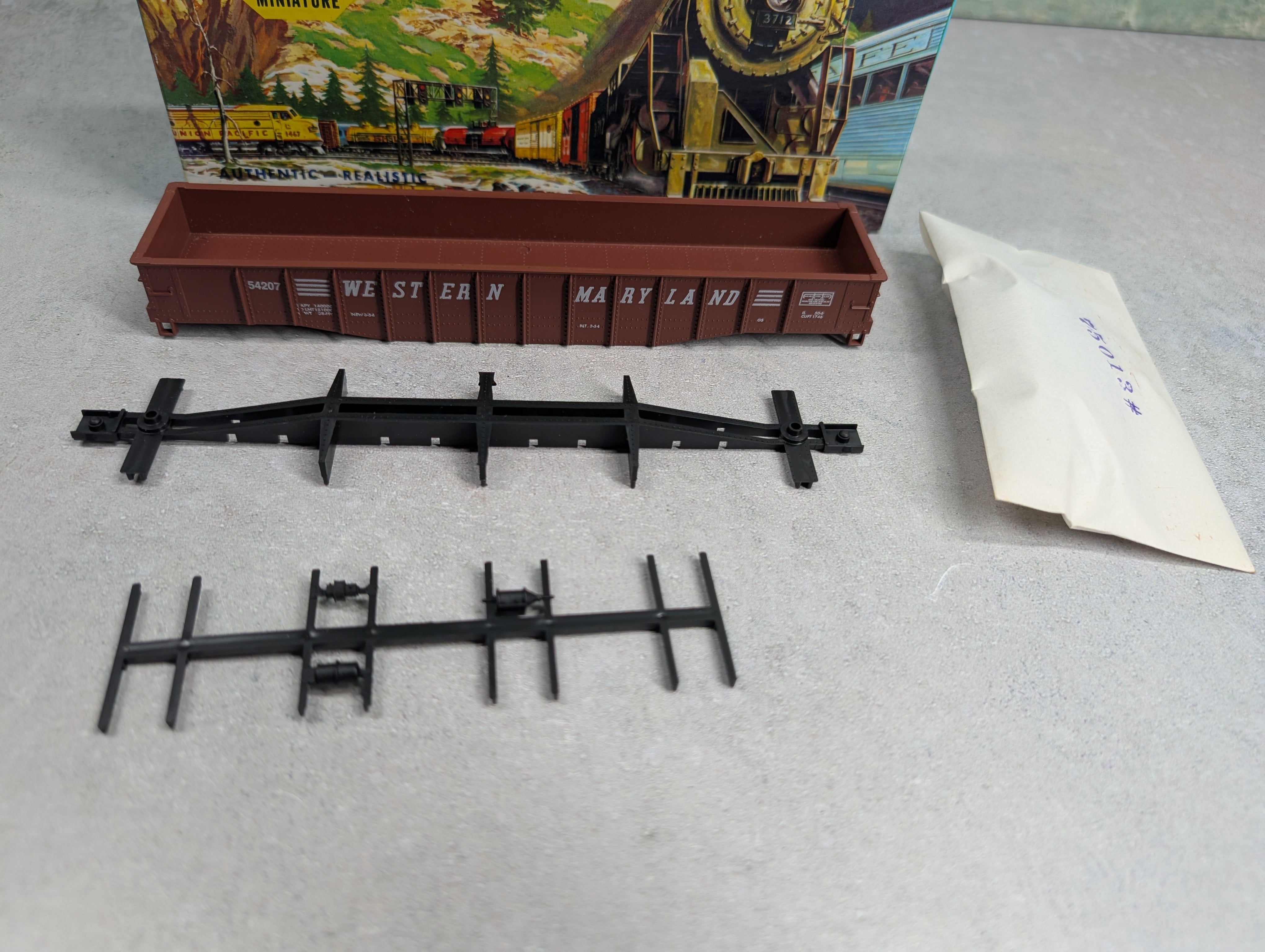 USED Athearn #1906 HO Scale 50' Open Gondola Western Maryland #54207 Bev-Bel KIT