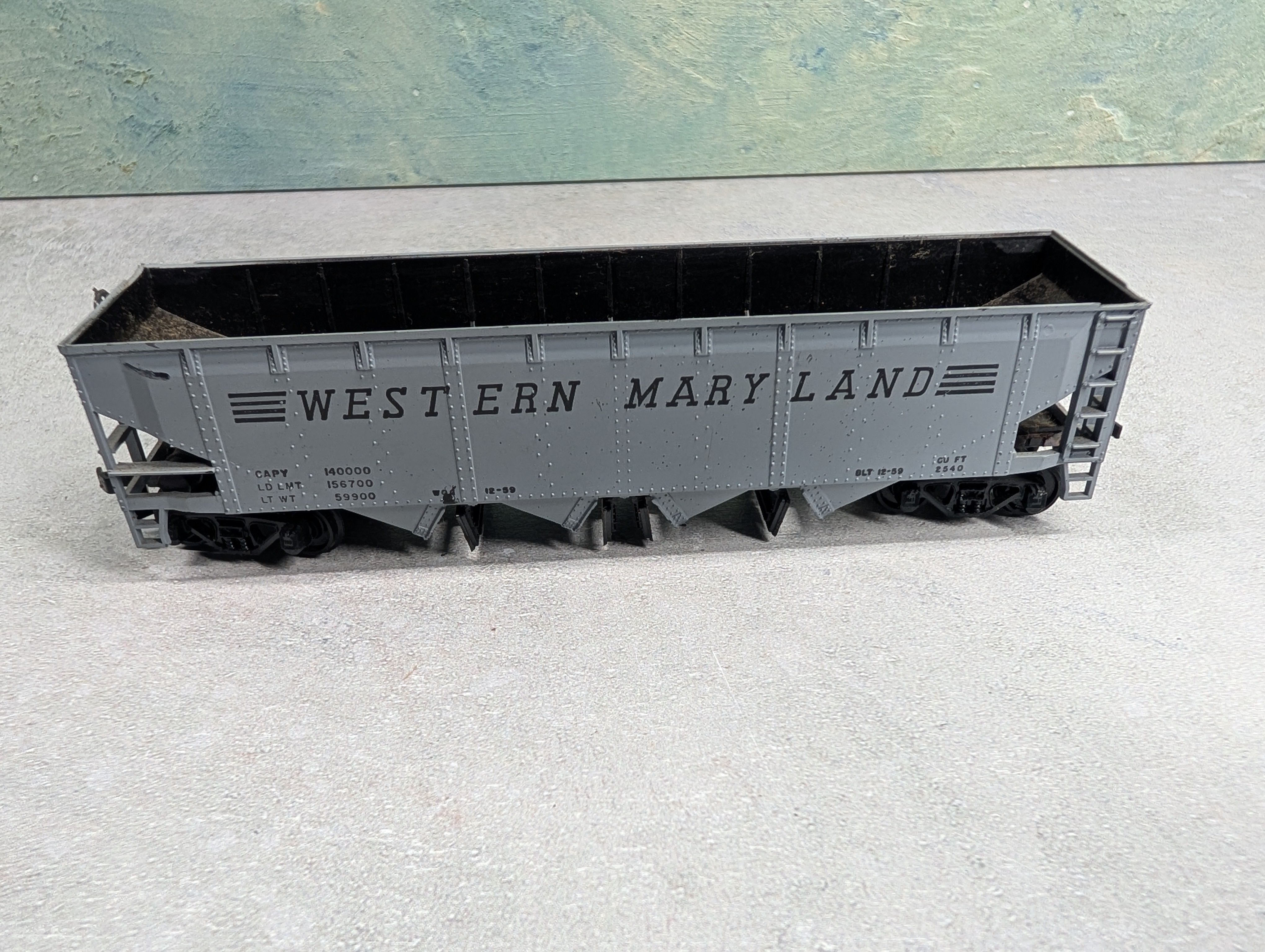 USED Athearn 1757 HO Scale Operating Quad Hopper Western Maryland KIT
