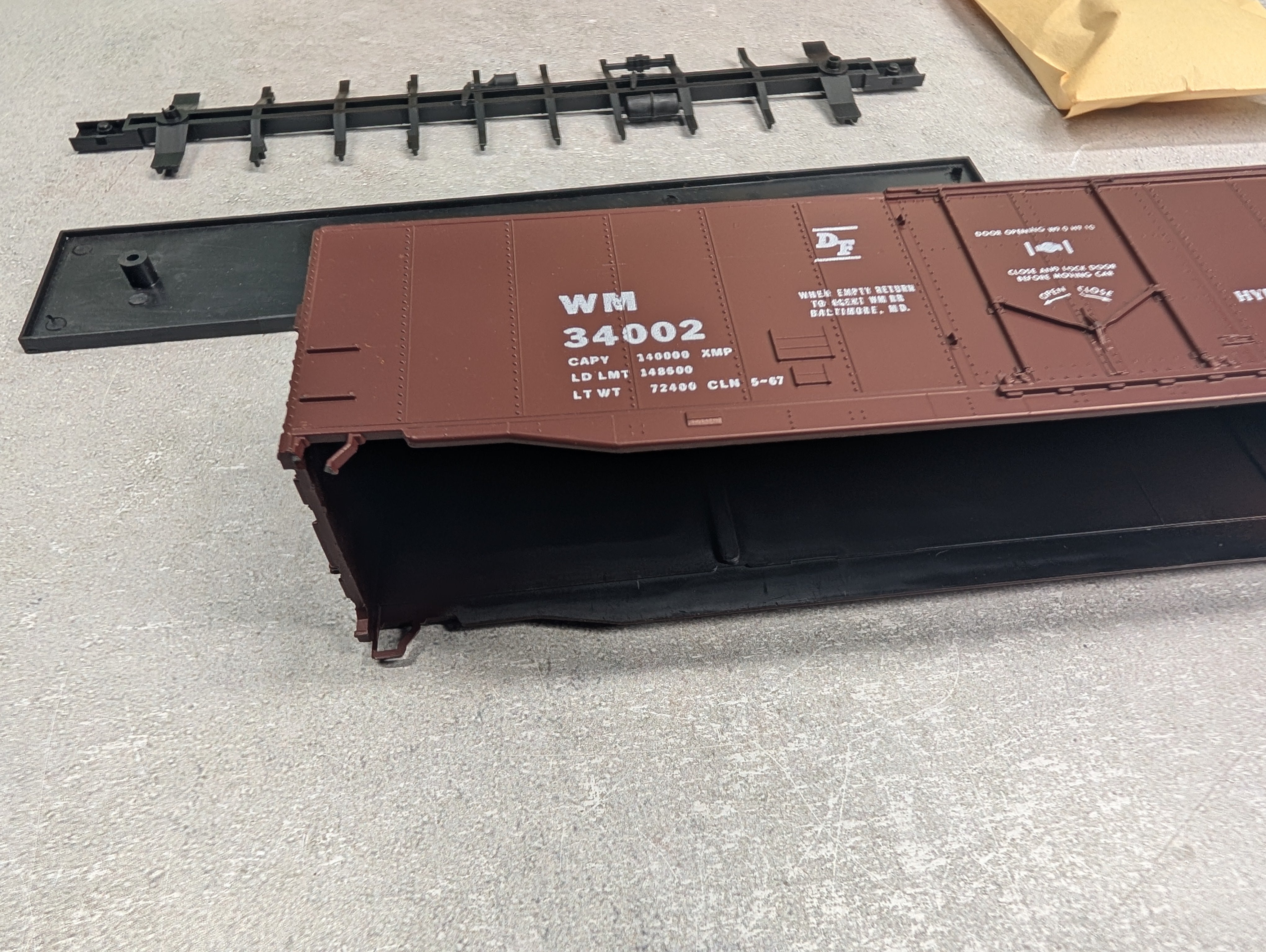 USED Athearn HO Scale 50' PD Box Car Western Maryland WM #34002 Bev-Bel KIT