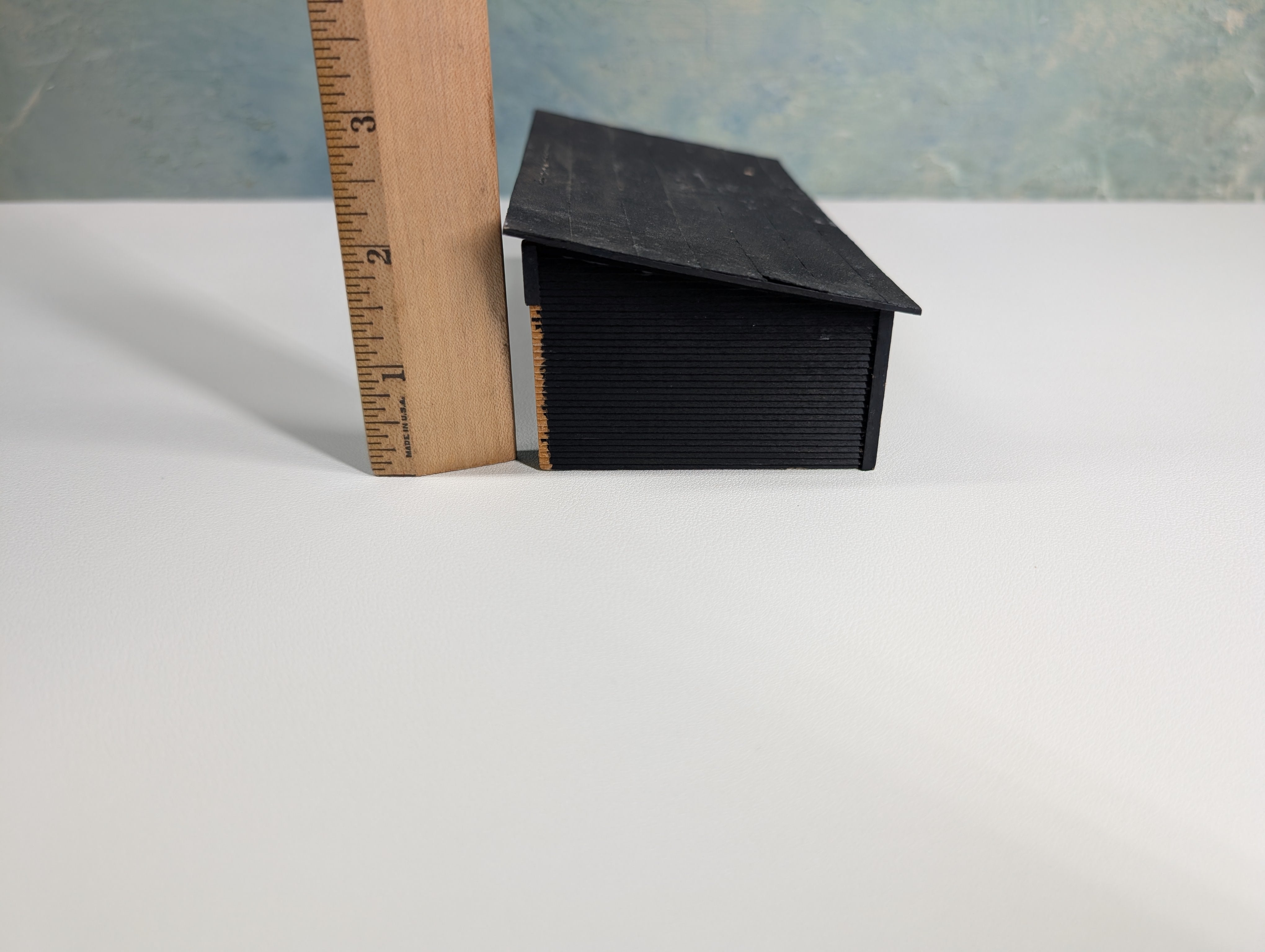 USED HO Scale Black Scratch Built Open Garage, Storage for Large Equipment