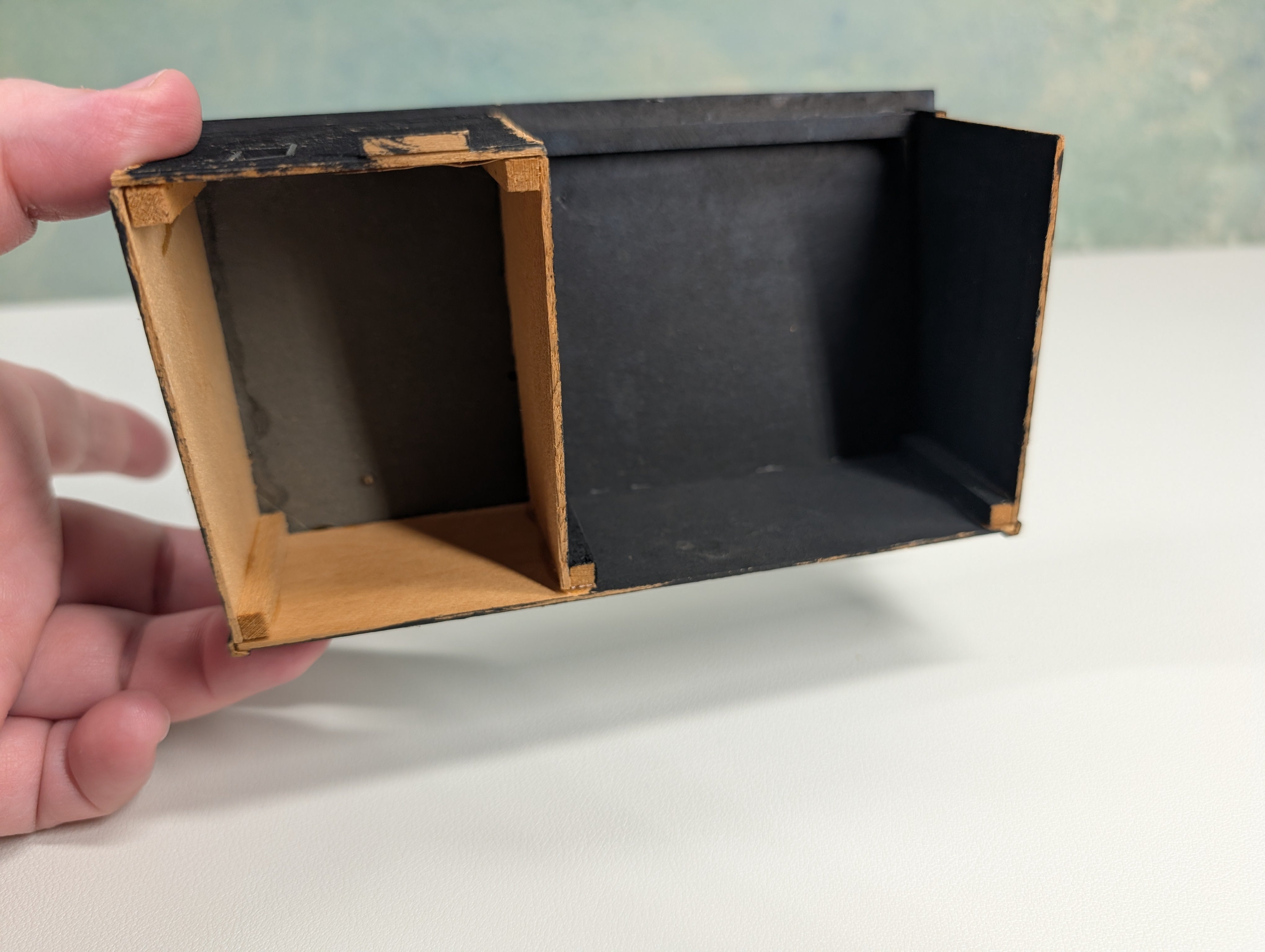 USED HO Scale Black Scratch Built Open Garage, Storage for Large Equipment