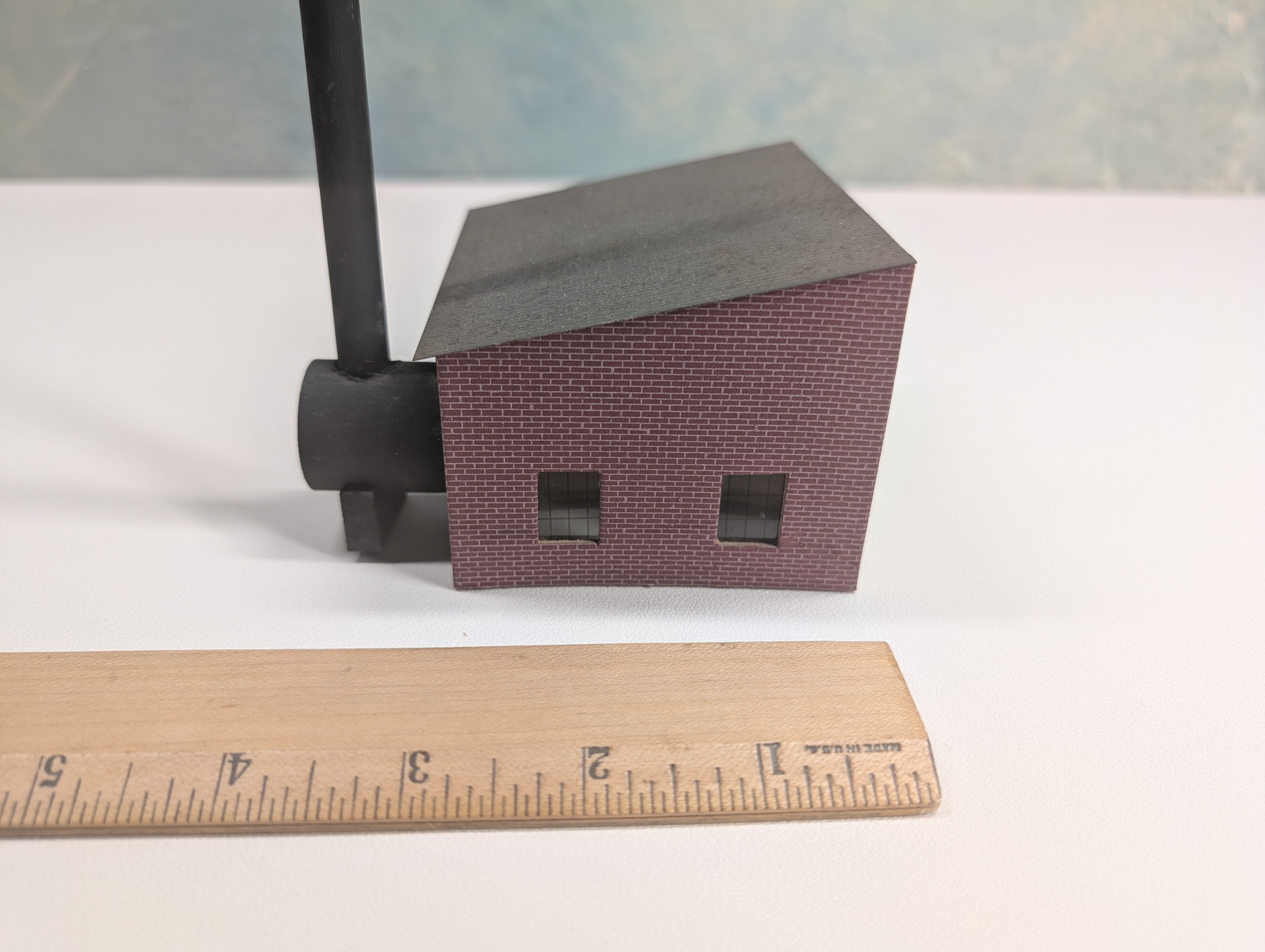 USED HO Scale Small Brick Factory, Scratch Built