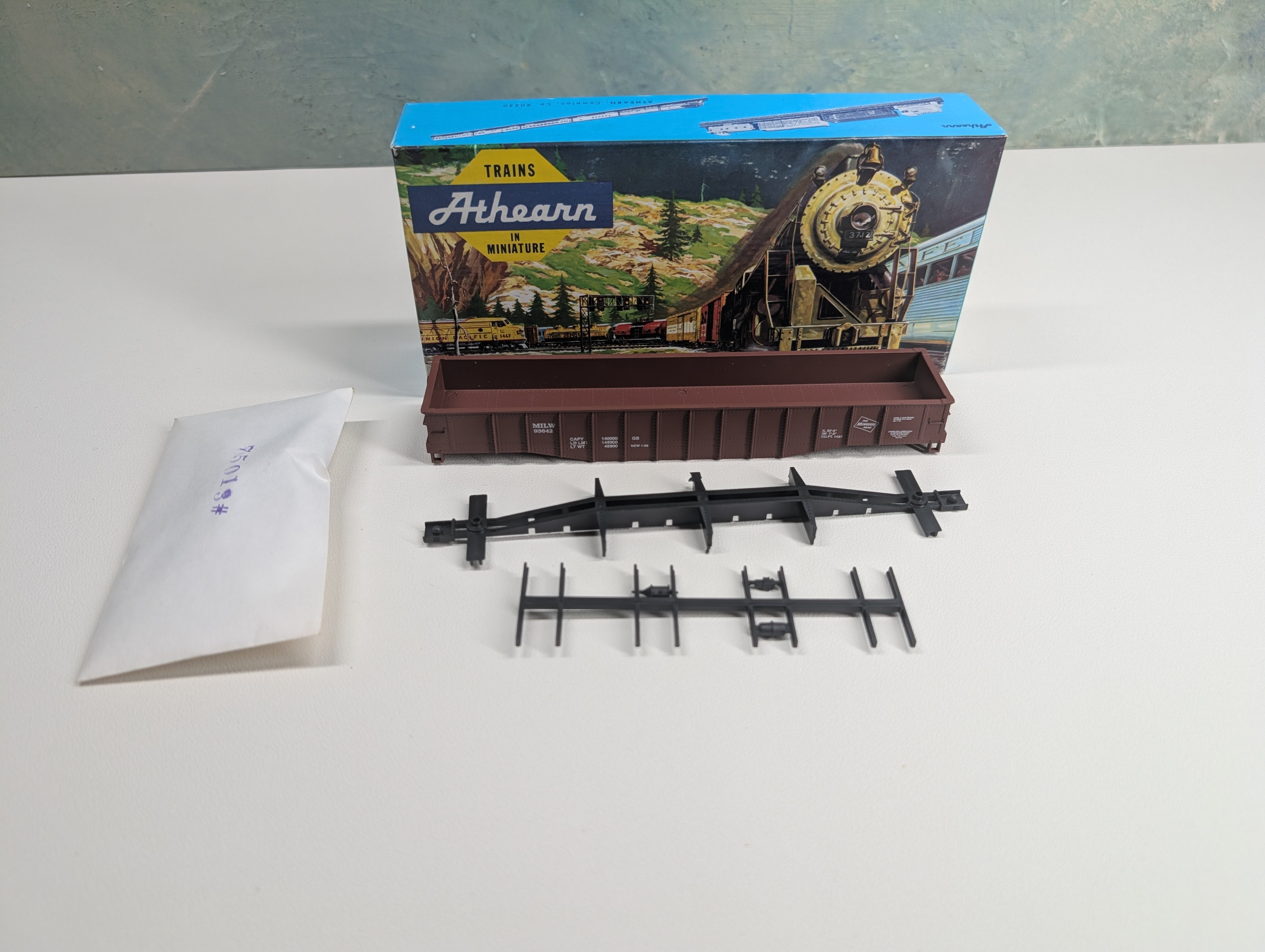 USED Athearn #1908-1 HO Scale 50' Open Gondola Milwaukee Road MILW #93642 Bev-Bel KIT
