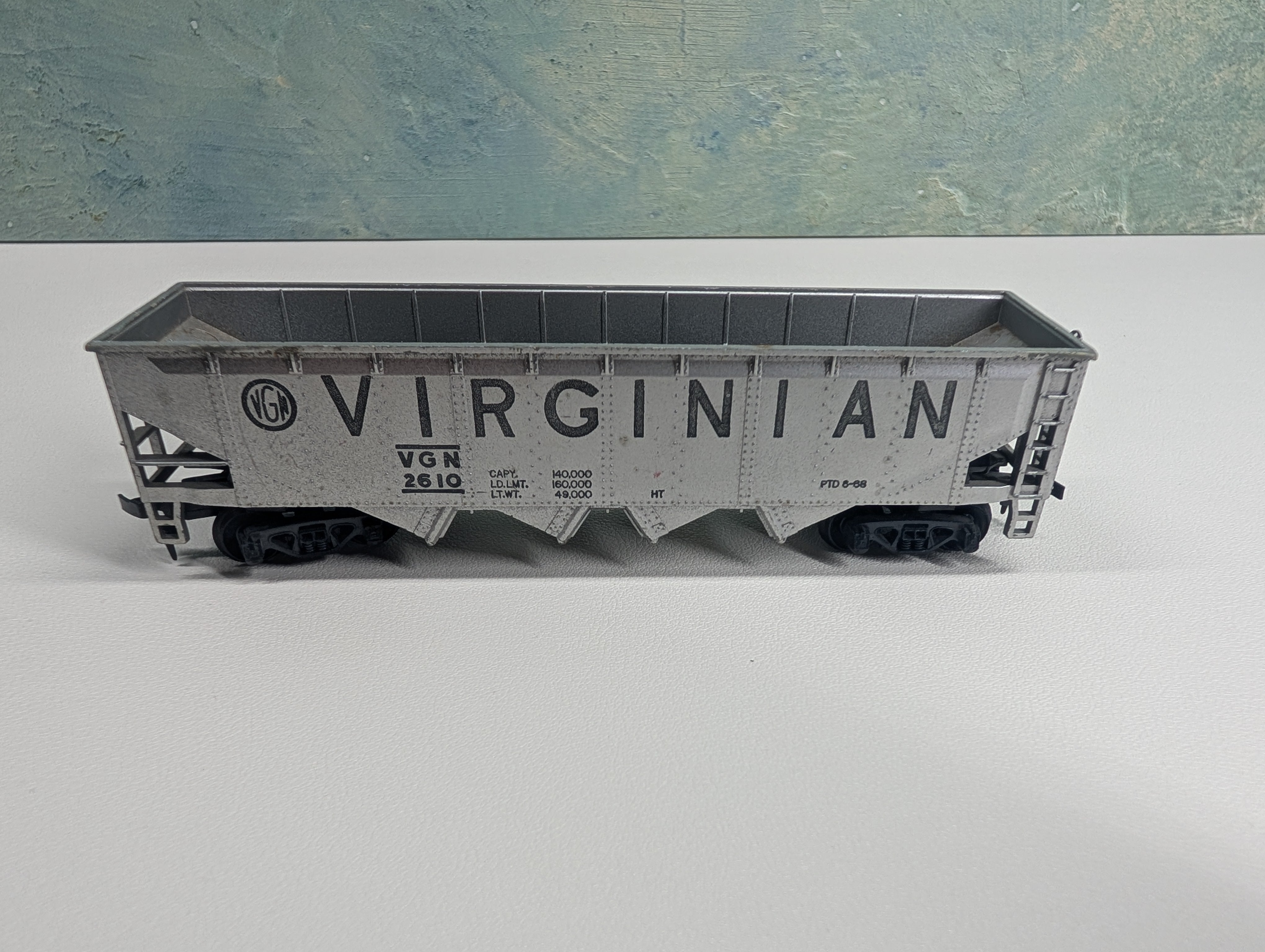 USED Tyco HO Scale Quad Hopper Virginian VGN #2610