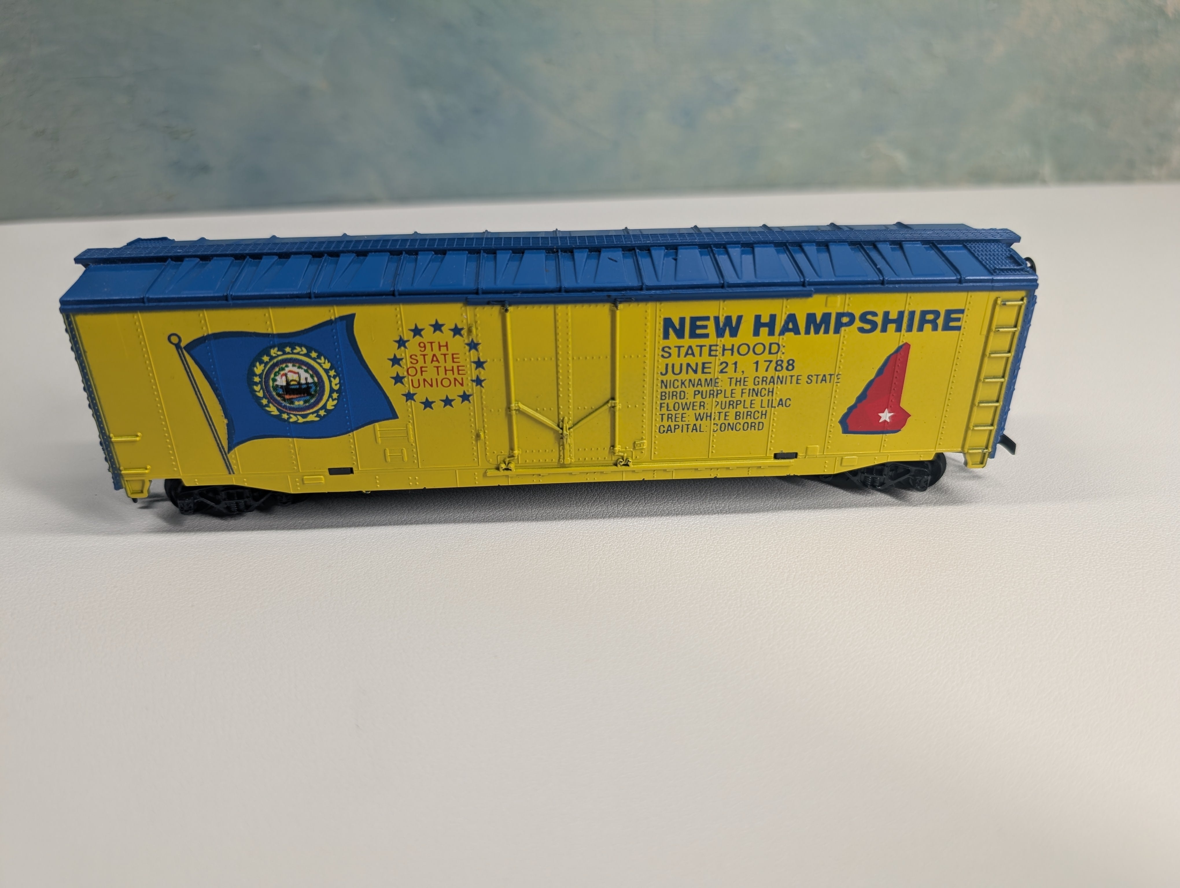 USED Tyco HO Scale 50' Box Car New Hampshire State Car