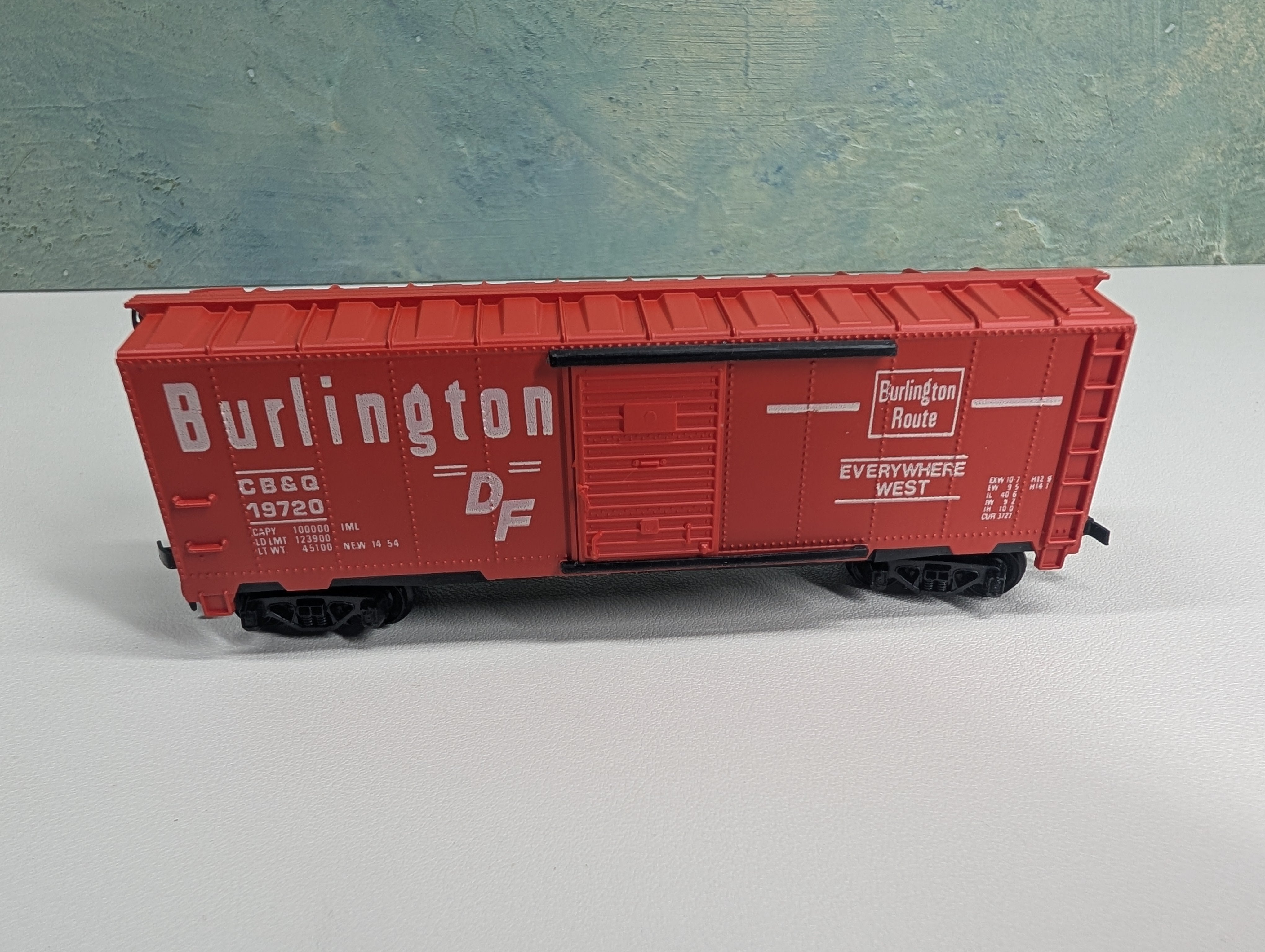USED Tyco HO Scale 40' Box Car Burlington CB&Q #19720