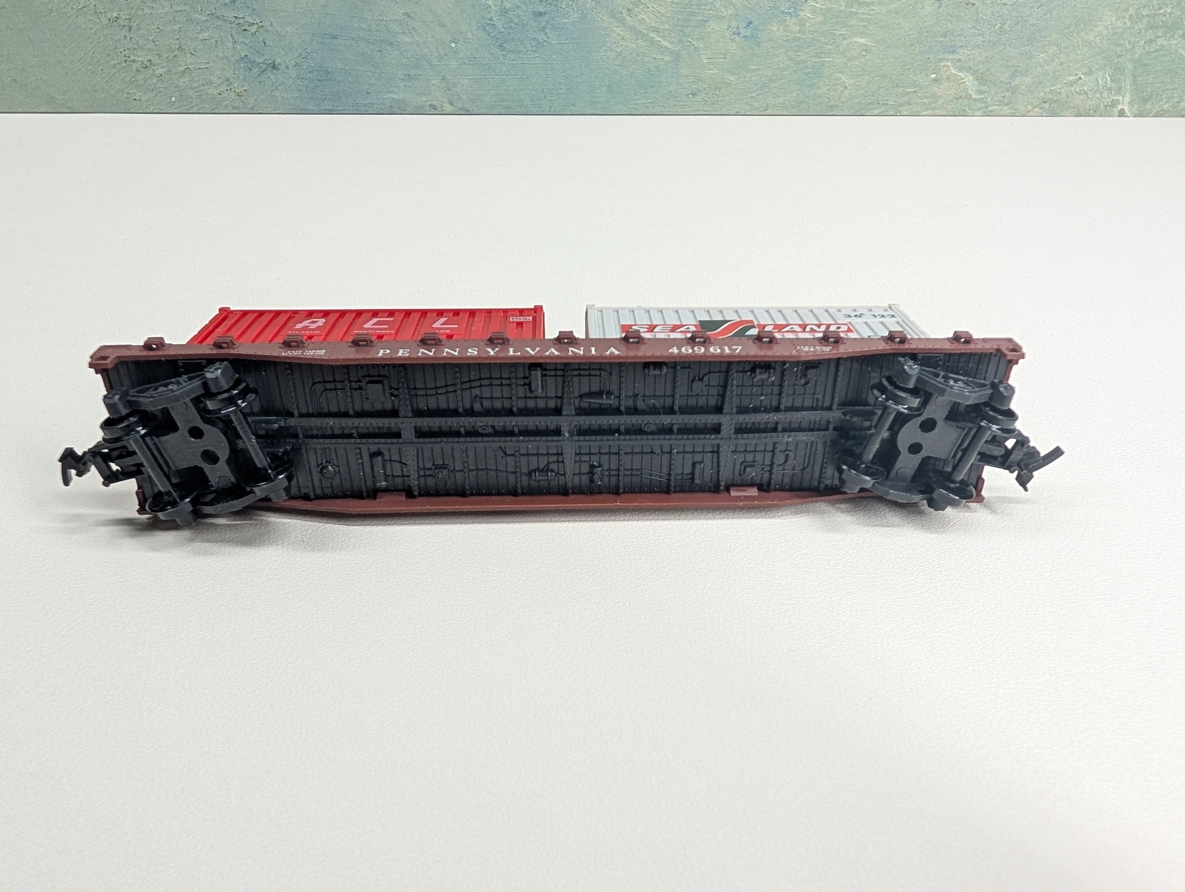 USED AHM 5335B HO Scale Flat Car w/ Containers Pennsylvania #469617